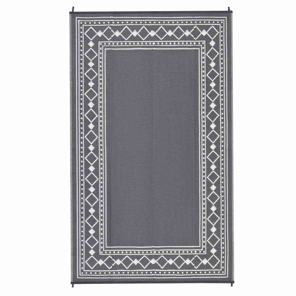 Condition photo showing New/Like New for garvee outdoor rug 9x13plastic straw rug waterproof patio rug, grey reversible rug, foldable lightweight