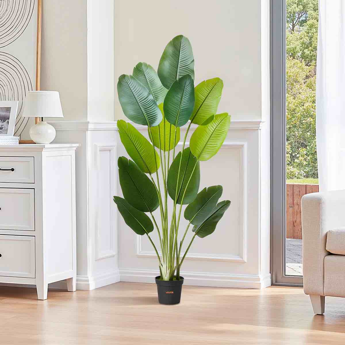 6ft artificial bird of paradise tree fake plant with pot indoor outdoor
