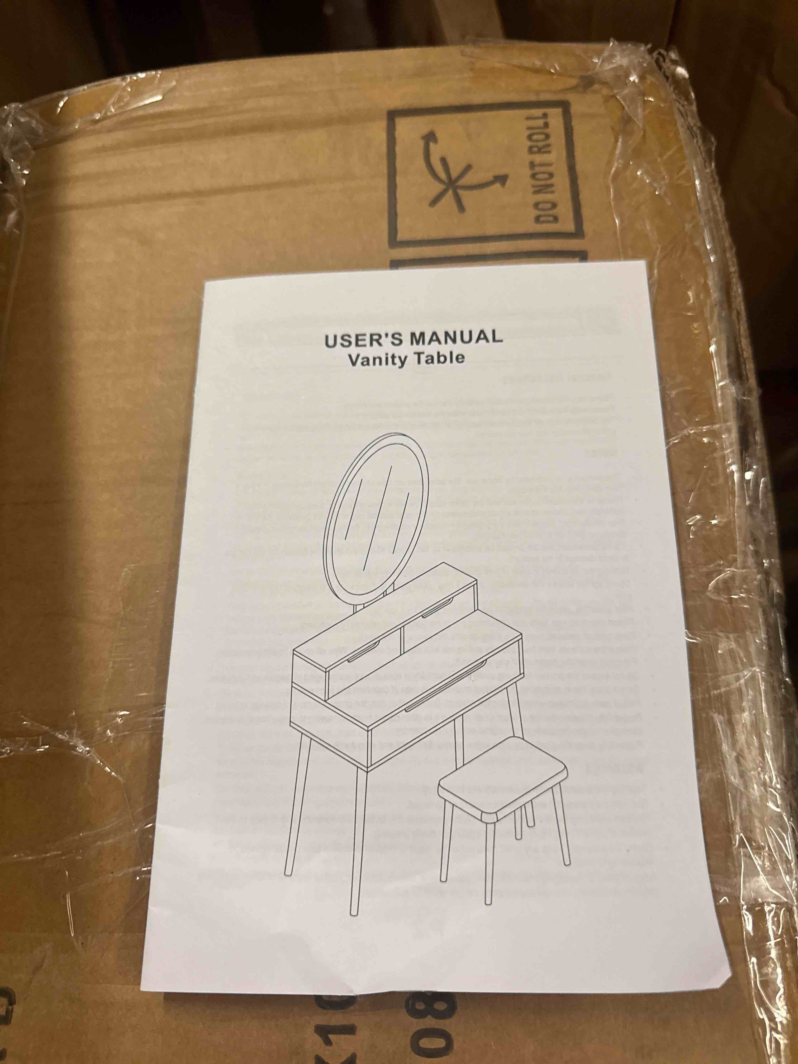 Condition photo showing New/Like New for yourlite small makeup vanity desk with lights, compact vanity desk with adjustable brightness mirror for small spaces, dressing table with drawers and storage shelves