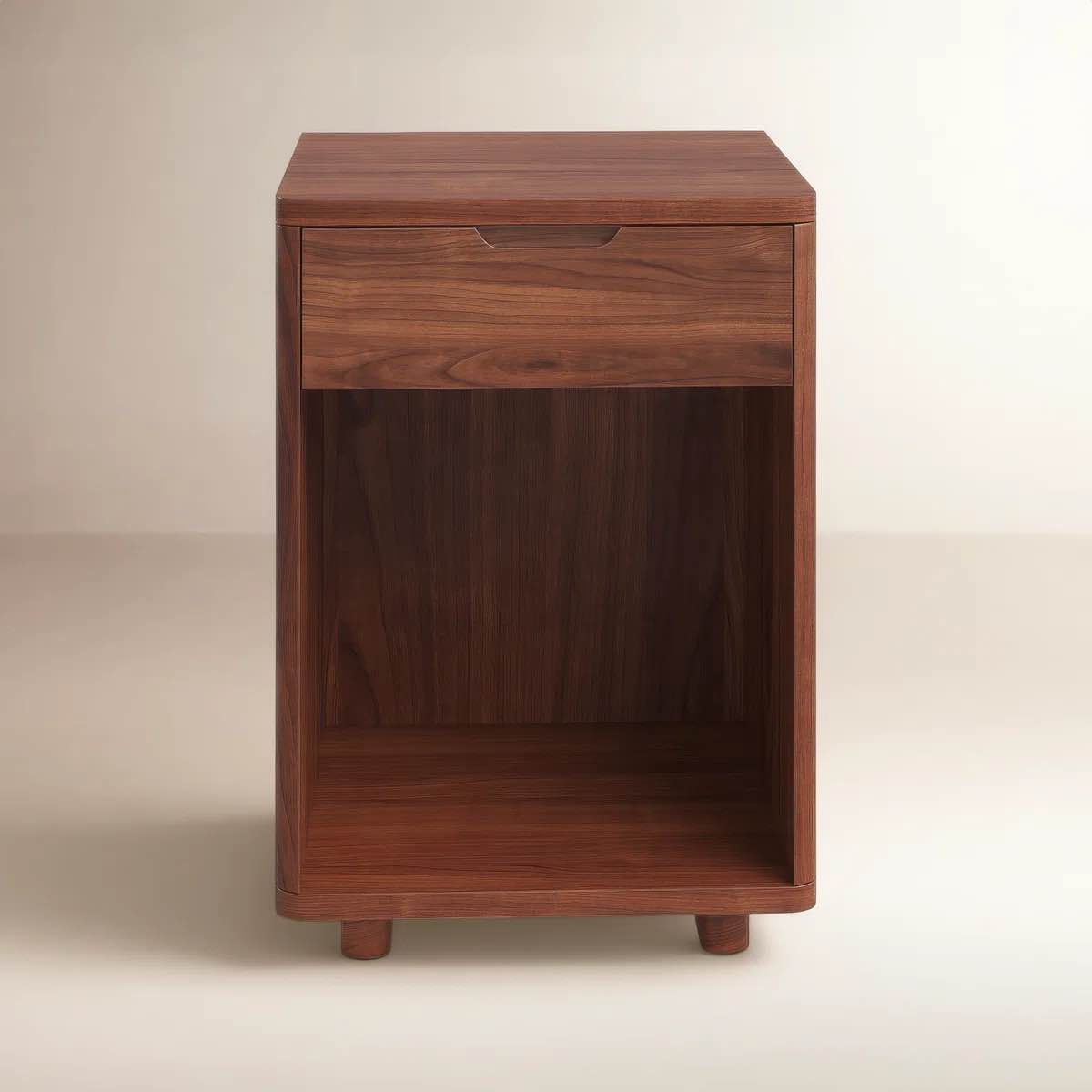 Condition photo showing New/Like New for varkala 1-drawer nightstand with soft close and open cubby