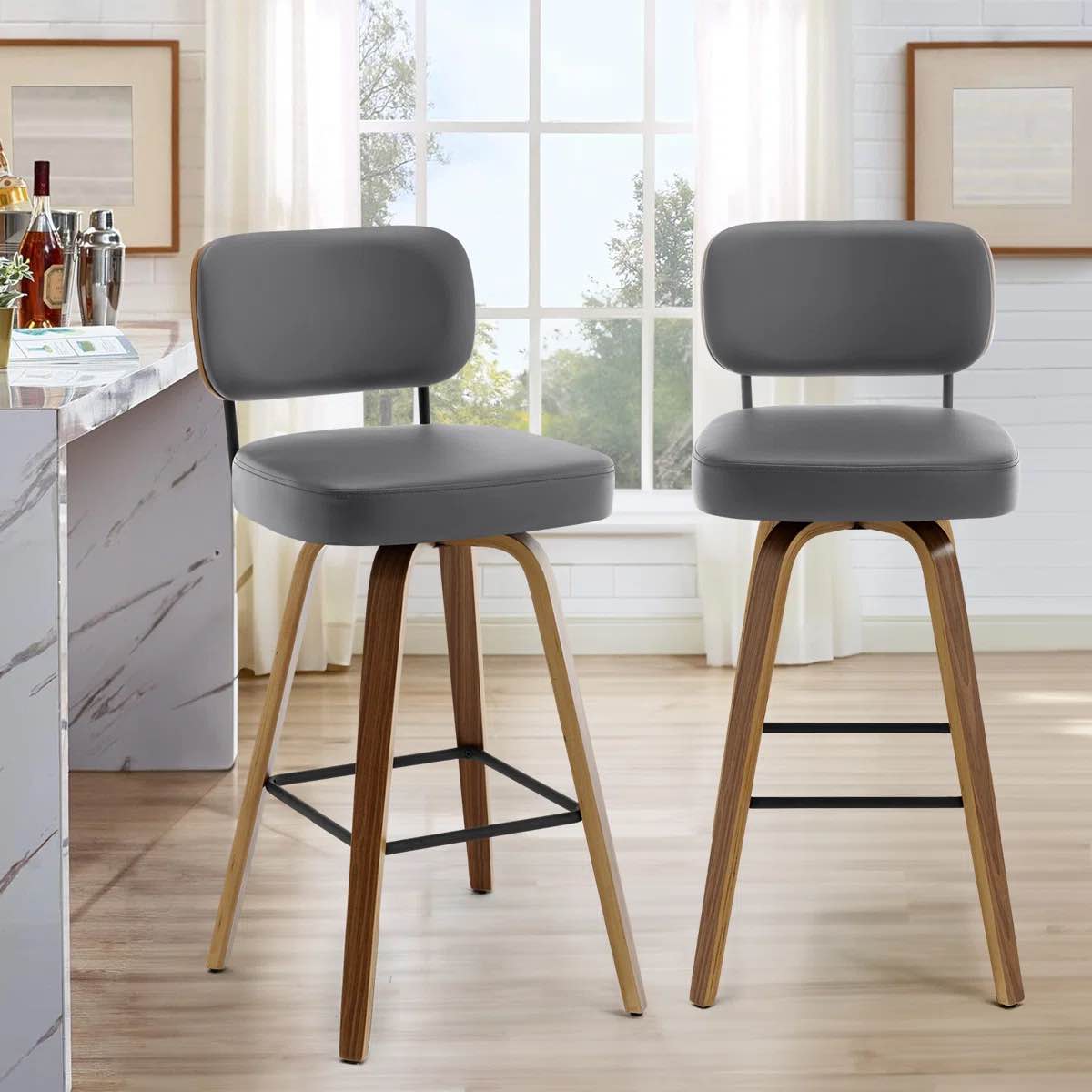 Condition photo showing New/Like New for kahana swivel upholstered counter & bar stool