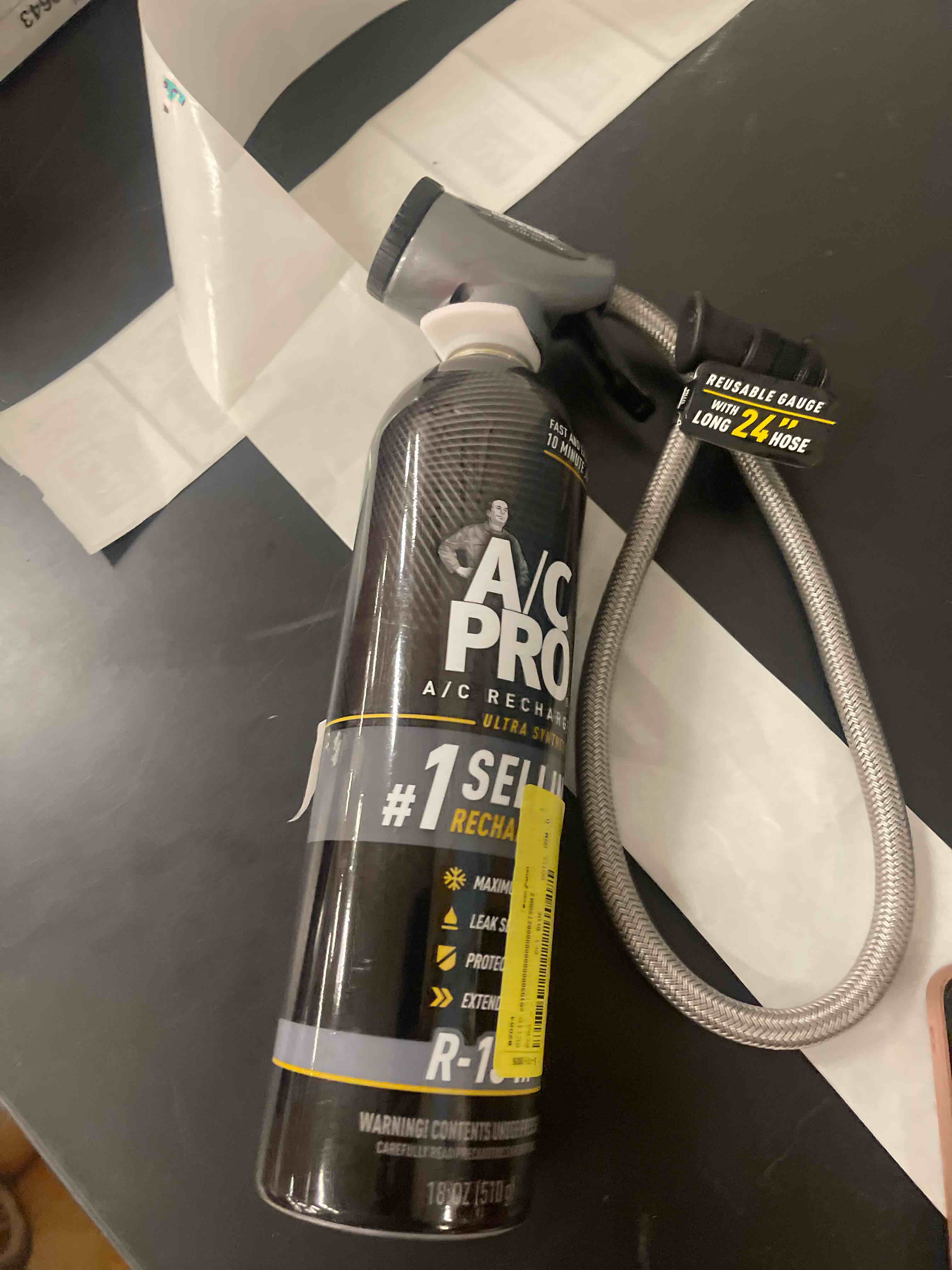 Condition photo showing New/Like New for a/c pro ultra synthetic r-134a car ac refrigerant kit acp001 18 oz