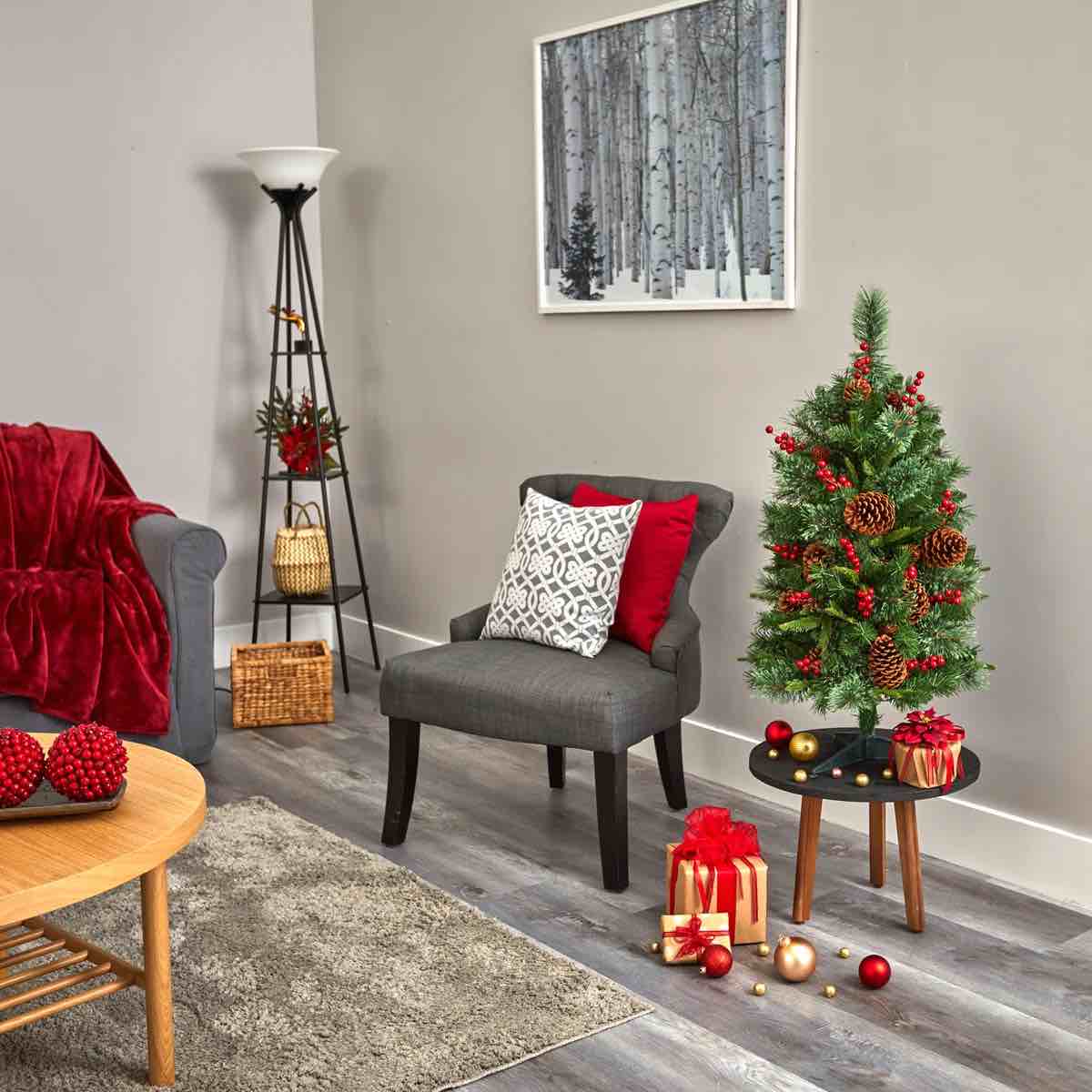 easy set-up lighted christmas tree