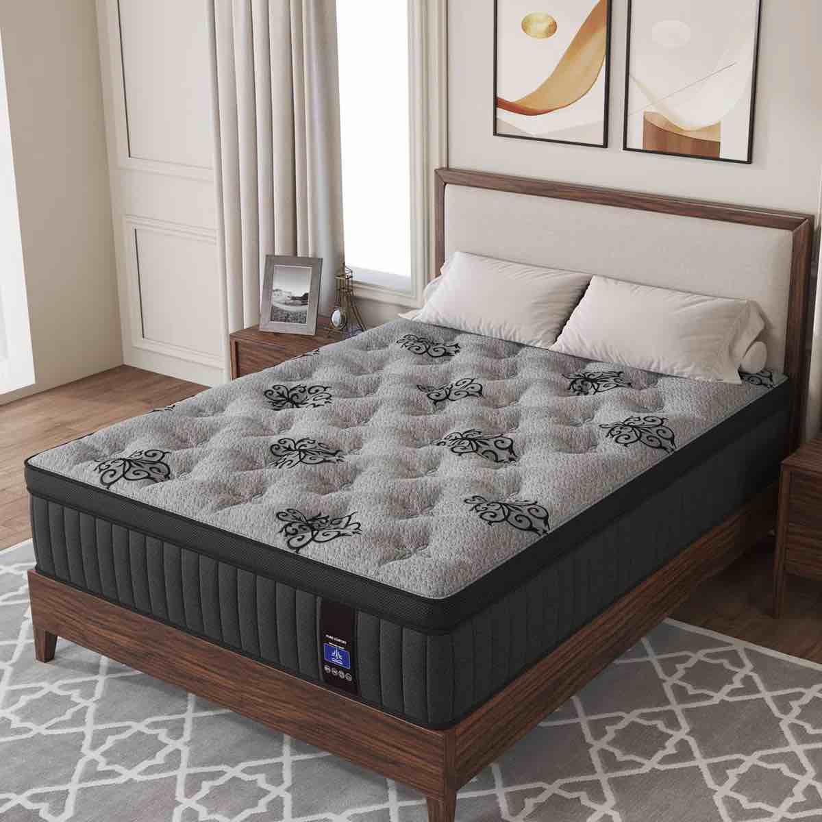 Condition photo showing New/Like New for alwyn home 9'' queen medium hybrid mattress in a box with gel memory foam pocket spring