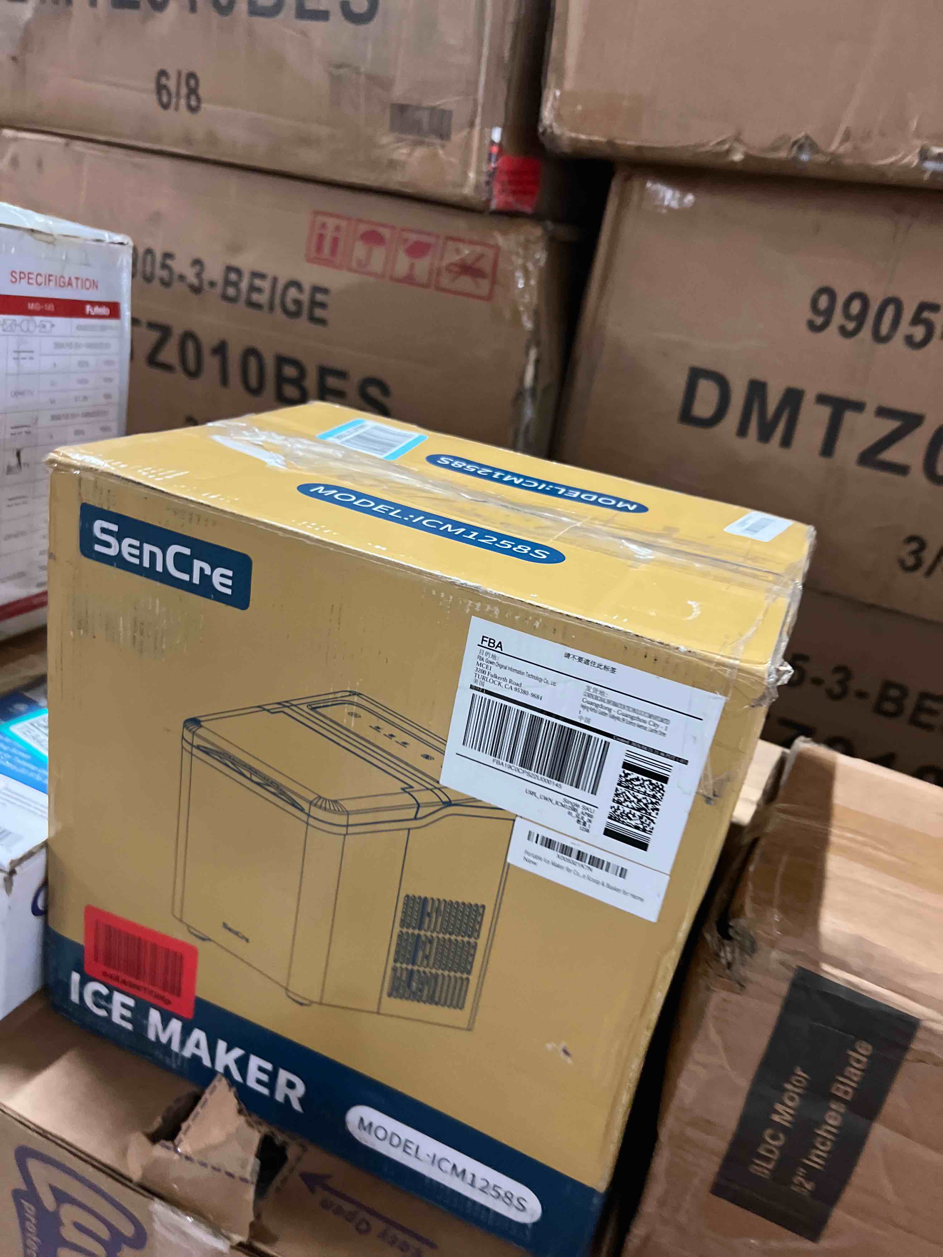 Condition photo showing New/Like New for ice makers countertop, 26.5lbs/24h ice machine with 2 sizes bullet ice, 9 ice cubes release in 6 mins, self-cleaning portable ice maker with ice scoop and basket for home kitchen office bar rv