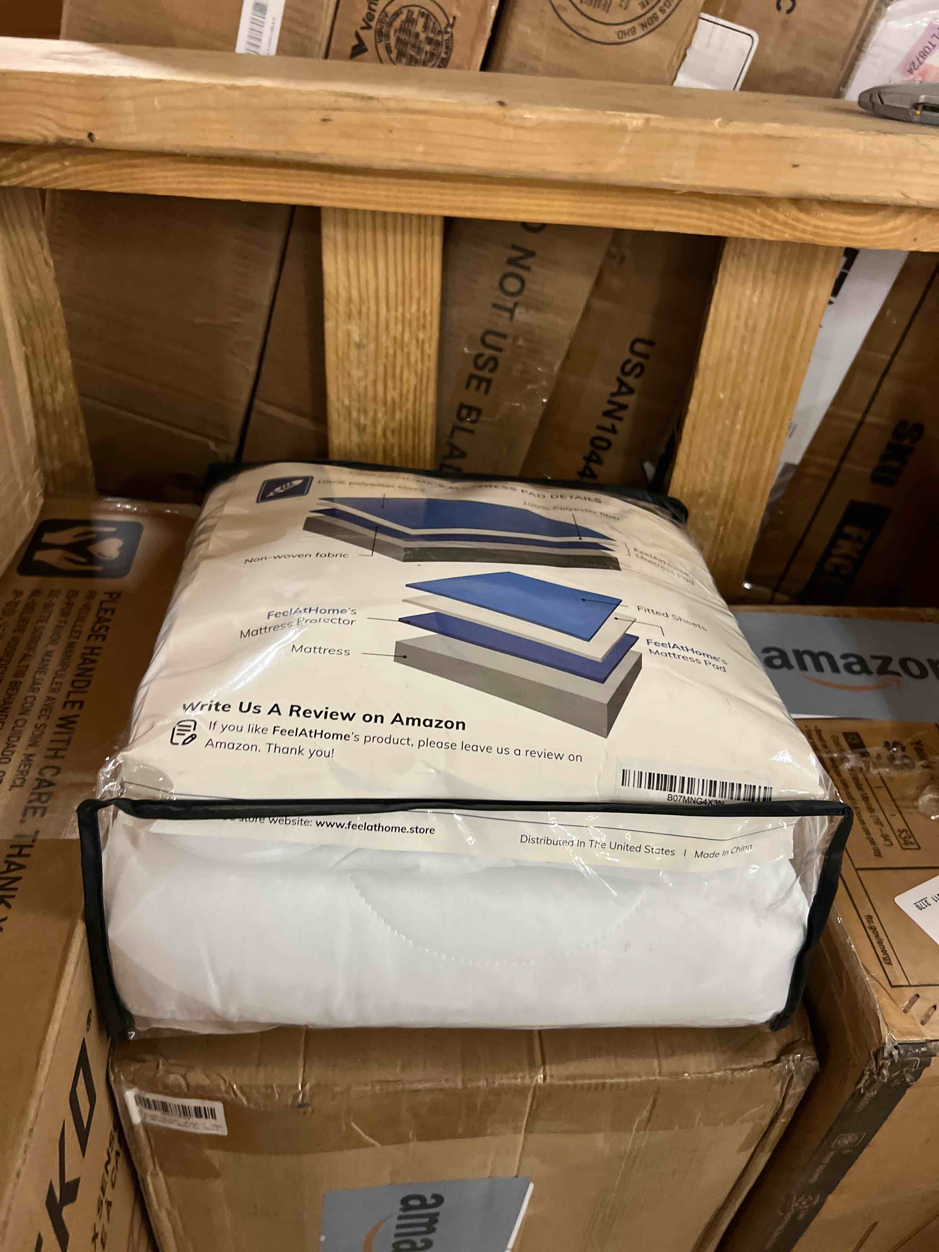 Condition photo showing New/Like New for feelathome fitted mattress pad topper (cal king) - quilted fitted bed mattress topper cover - super soft, comfortable luxurious pillowtop with deep pockets