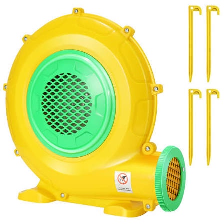 bounce house blower, 550w/0.73hp commercial air blower with double-sided fan blade design, strong wind and great heat dissipation properties for bouncy castle, jump slides, arch, inflatables 550w/0.74hp