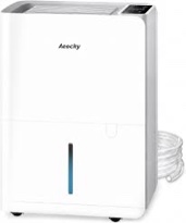 3500 sq.ft compressor dehumidifier,aeocky max 50 pint/d drain hose dehumidifier for basement,home,bedroom,bathroom,intelligent humidistat,quiet ivory