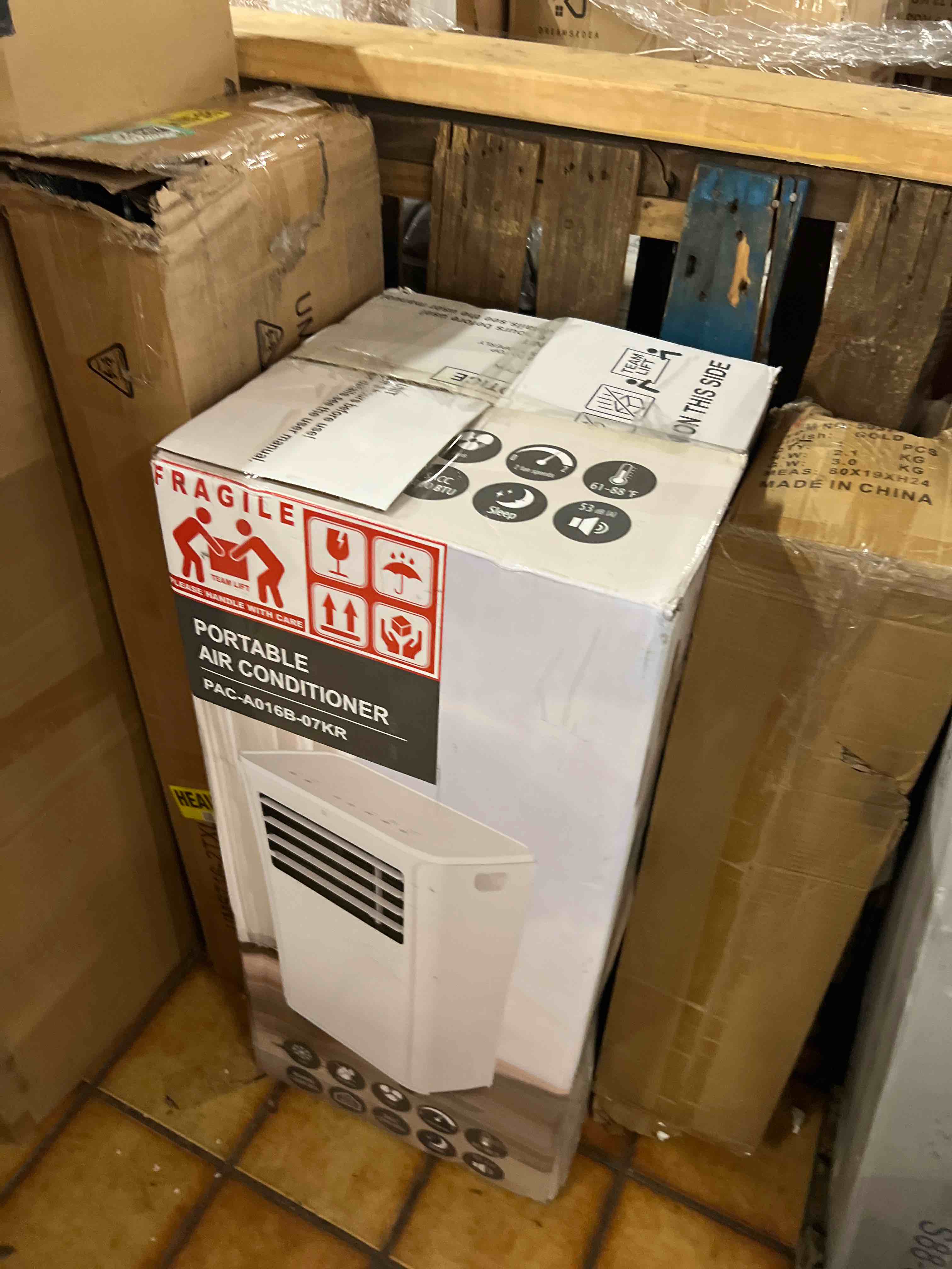 Condition photo showing New/Like New for coolblus 12000 btu portable air conditioners, 3-in-1 ac unit cools up to 550 sq.ft. with remote control/smart sleep mode/24hrs timer/window installation kit & filter cleaning brush, white-12000btu