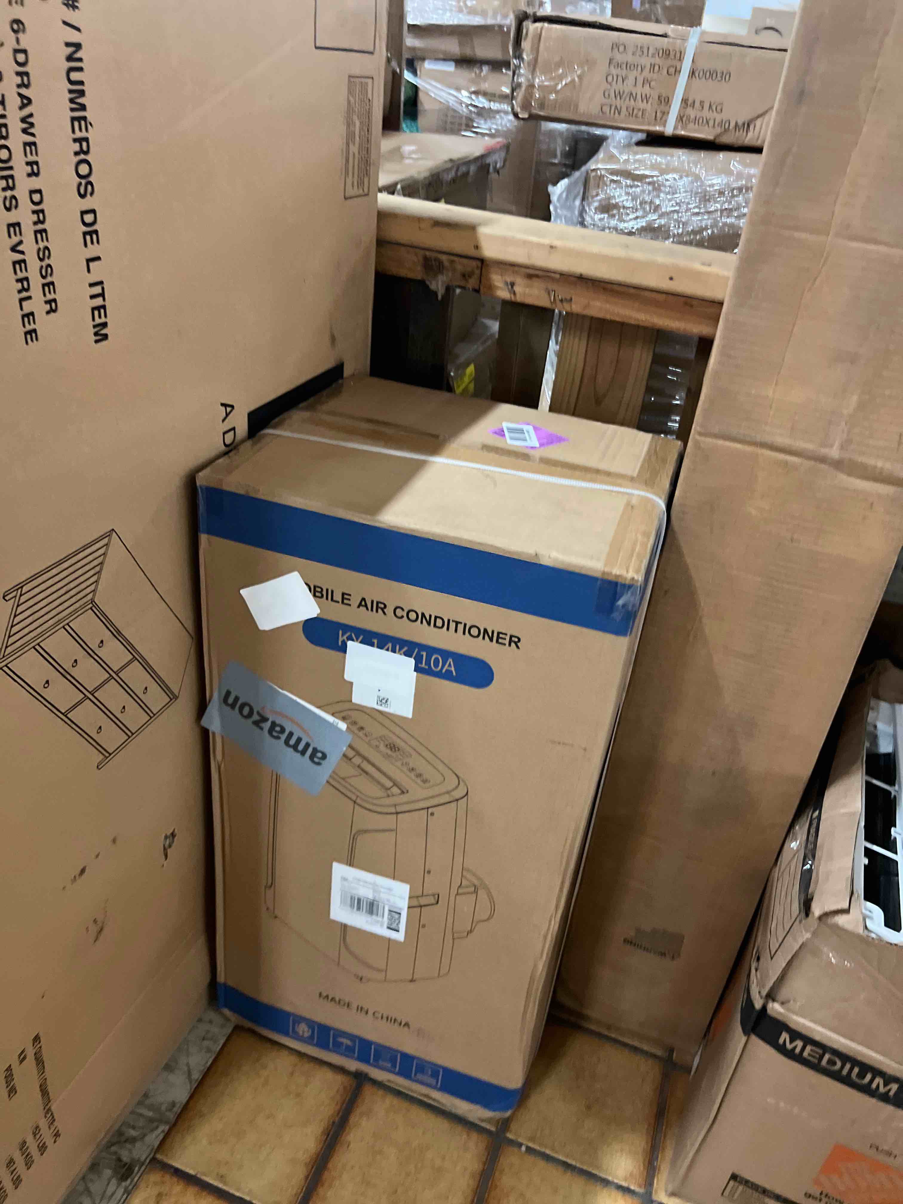 Condition photo showing New/Like New for 14000 btu portable air conditioners, 4-in-1 cooling, dehumidifier, fan and sleep, quiet operation, remote&24h timer, window kit, cools rooms up to 750 sq.ft, for bedroom, office
