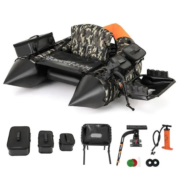 Condition photo showing New/Like New for portable fishing boat with 3 detachable storage boxes