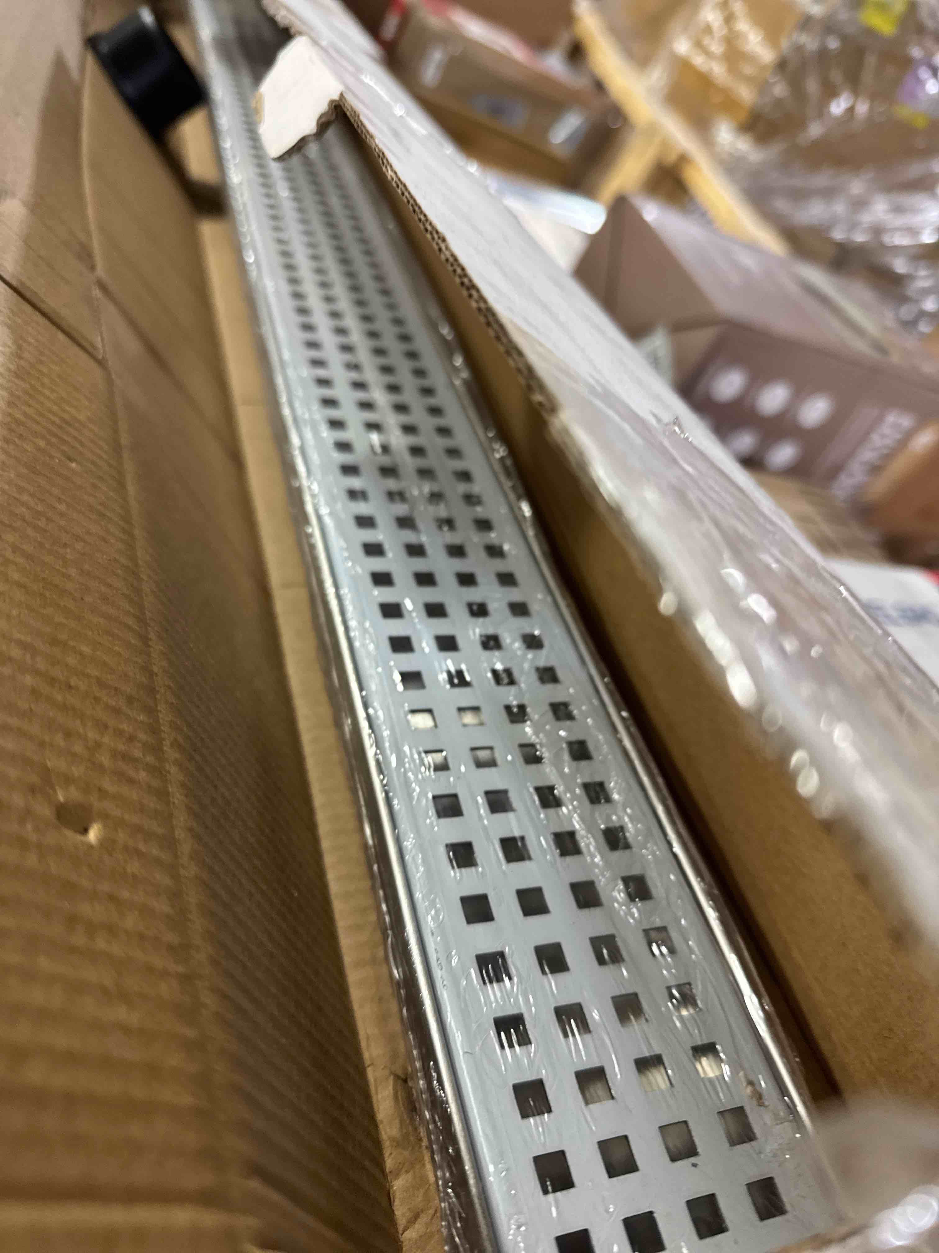 Condition photo showing Good Condition for Neodrain 72-Inch Linear Shower Drain with Quadrato Pattern Grate, Professional Brushed 304 Stainless Steel Rectangle Shower Floor Drain Manufacturer,Floor Shower Drain With Leveling Feet,Hair Strainer Stainless 72 In