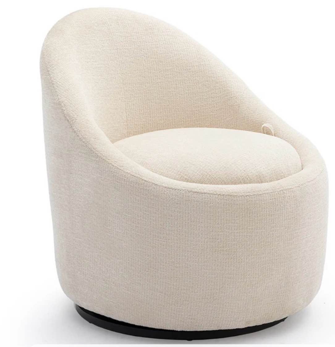 COLAMY Chenille Fabric 360° Swivel Accent Chair Model.W188