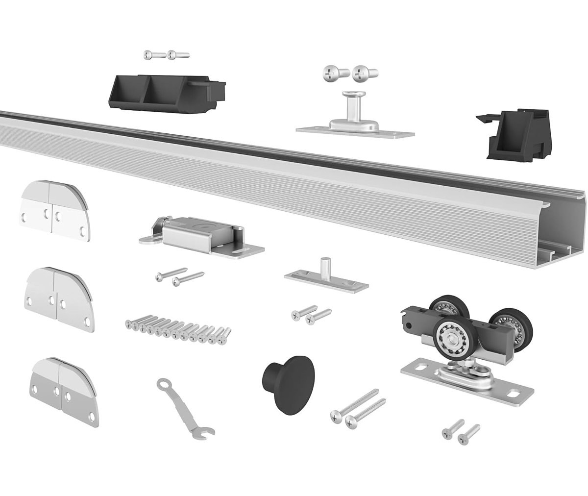30“ Bifold Barn Door Hardware, Folding Door Hardware Sliding Barn Door Hardwares For 2 Doors (15" Each)