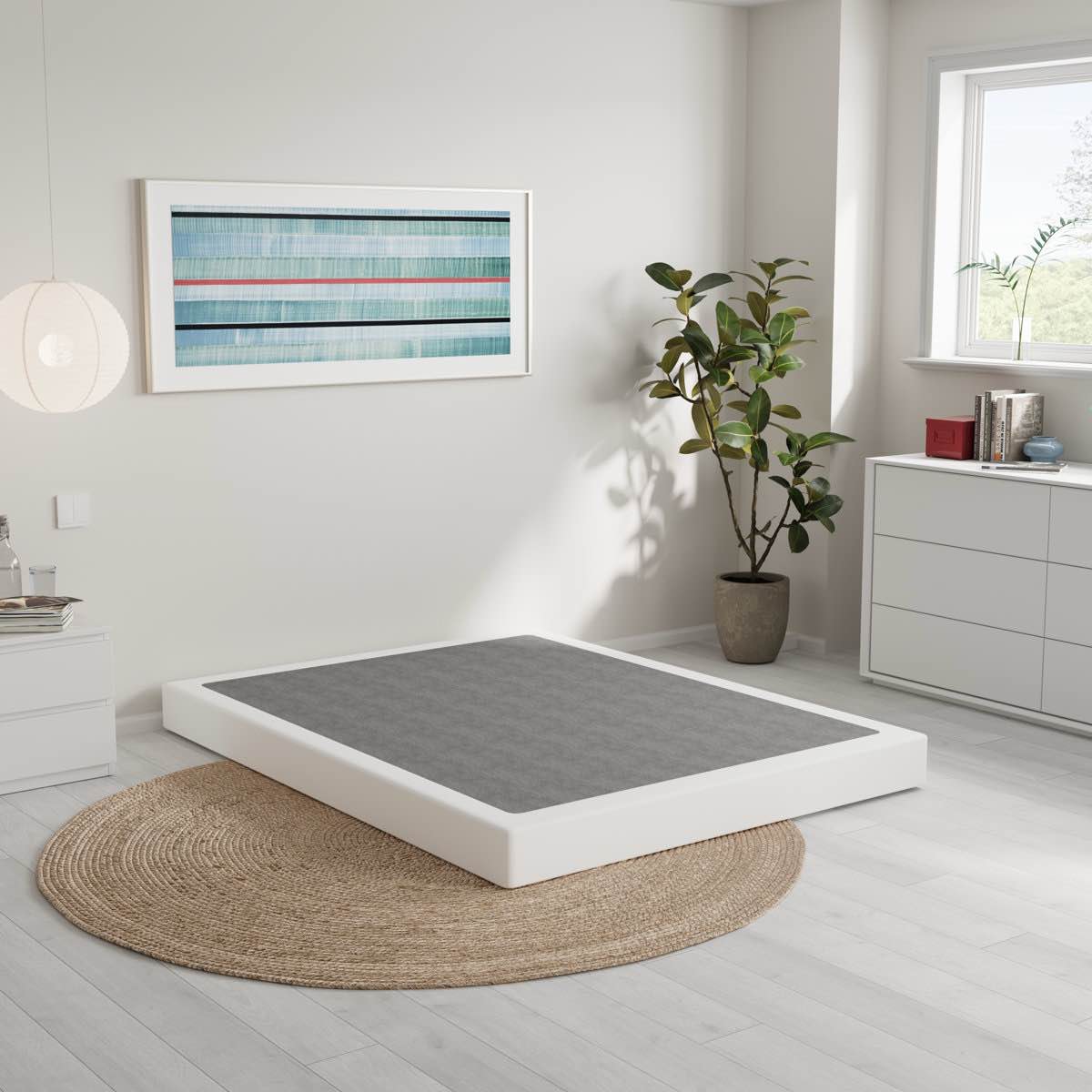 likins 4 inch metal box spring with frabric cover, easy assembly, full size