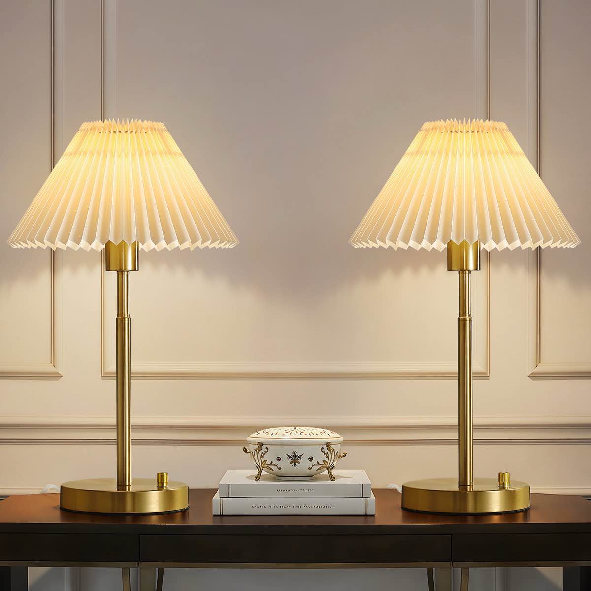 19.16'' Modern Table Lamp with Stepless Dimming and Usb Included (Set of 2)