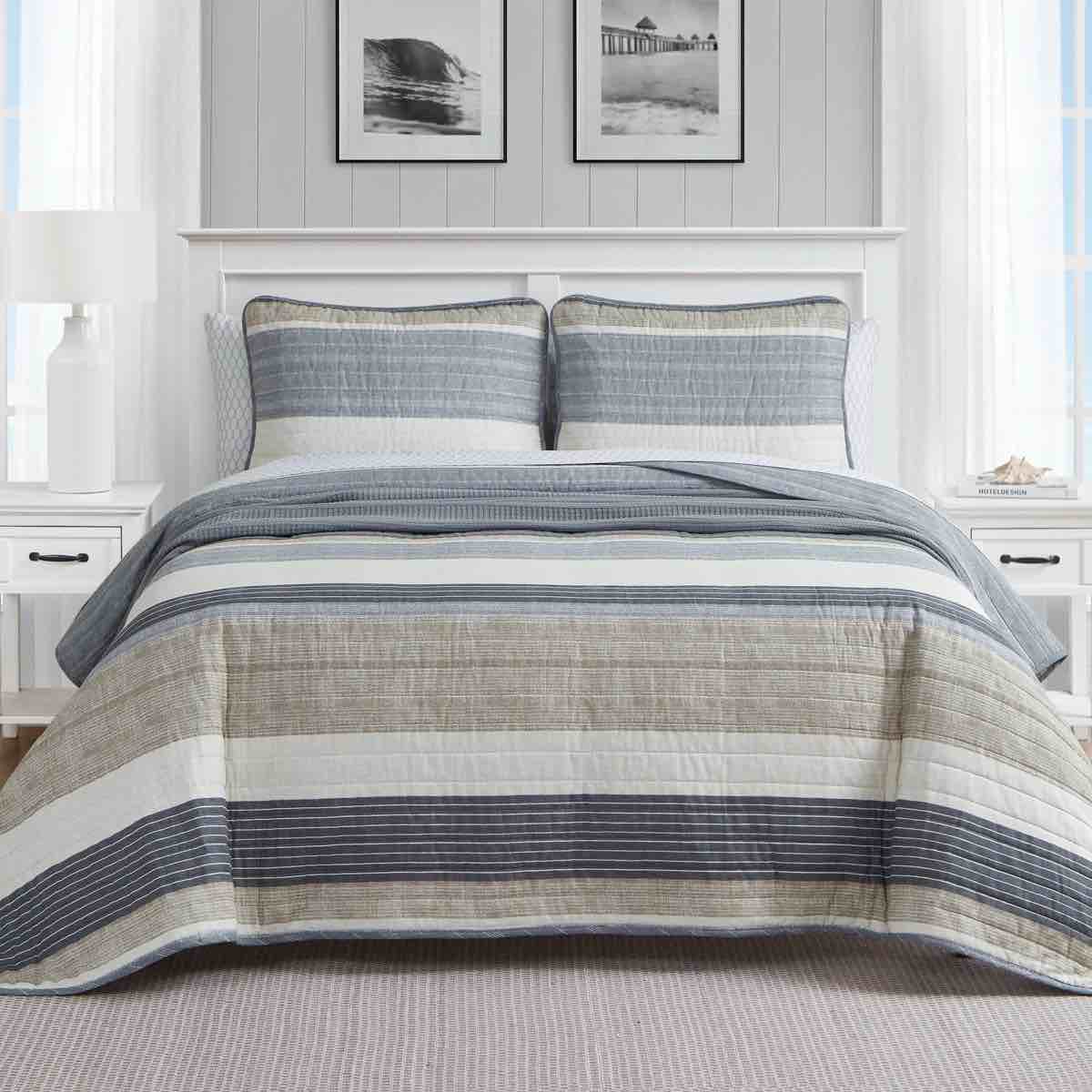 nautica ridgeport cotton reversible quilt set
