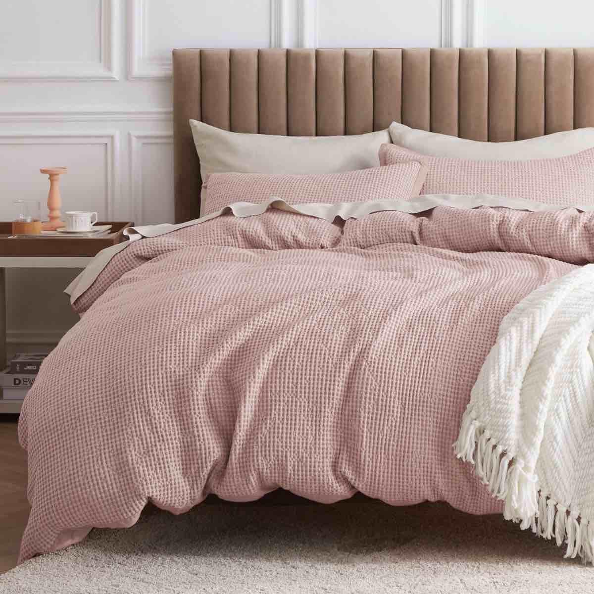 Essential Bedsure Cotton Duvet Cover Set - 100% Cotton Waffle Weave Coconut Duvet Cover GentleSoft™?