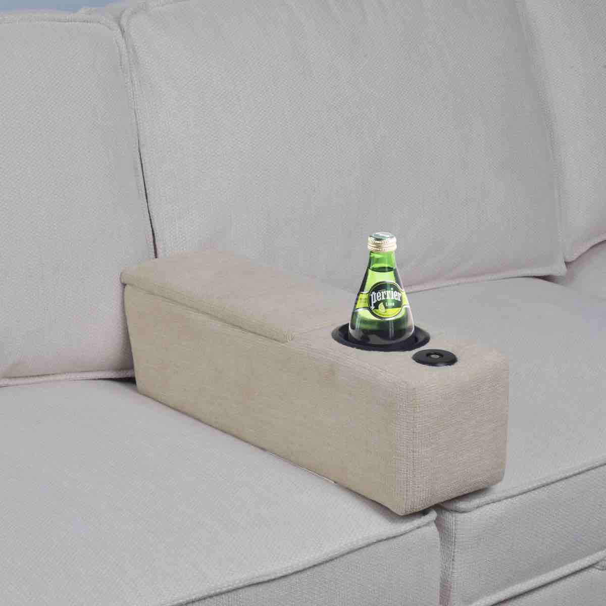 Smart Armrest 6" Wide Adjustable Sofa Armrest with LED Light and Wireless Charge Stand Seamlessly Fit Sectional Sofas