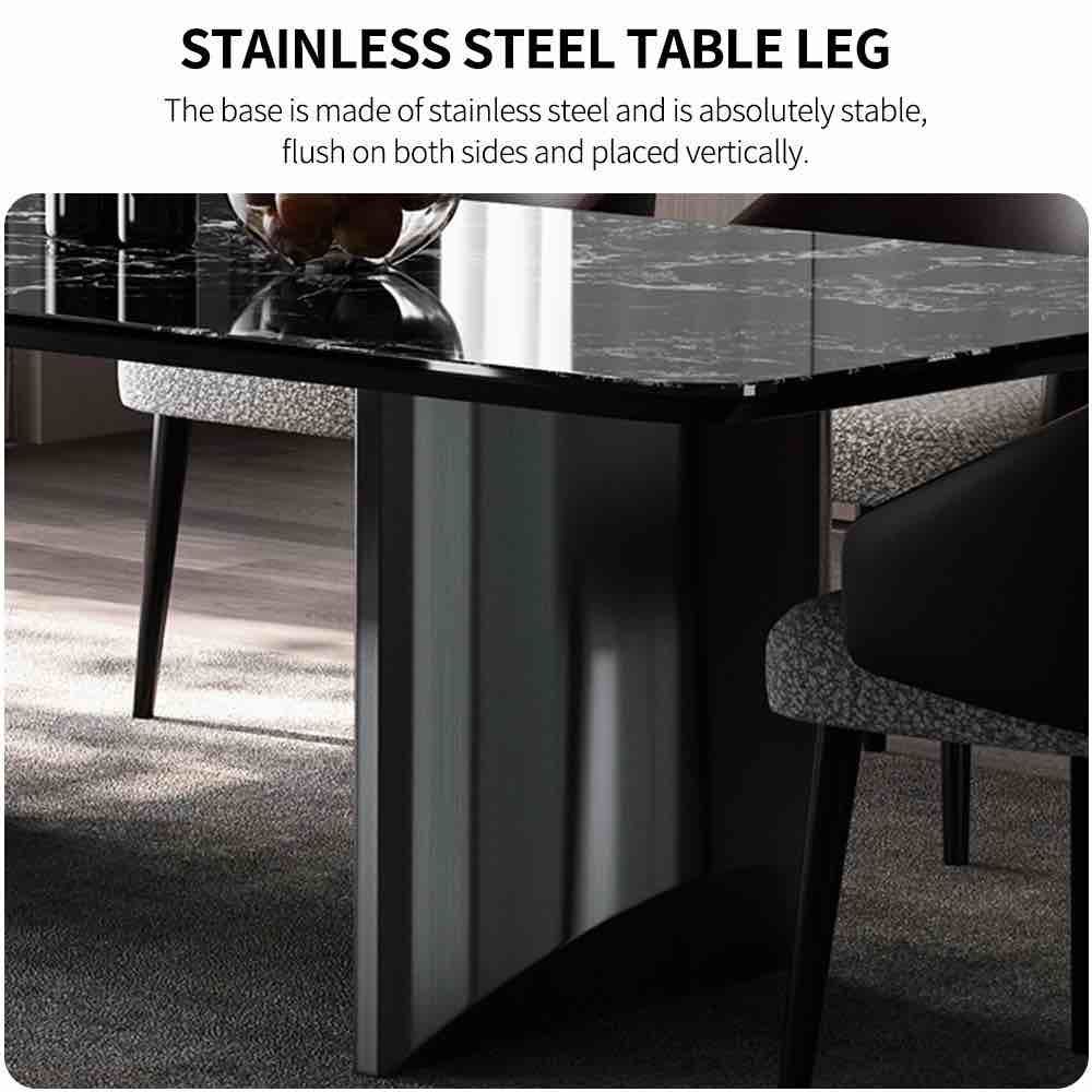Modern luxury rectangular marble dining table base 