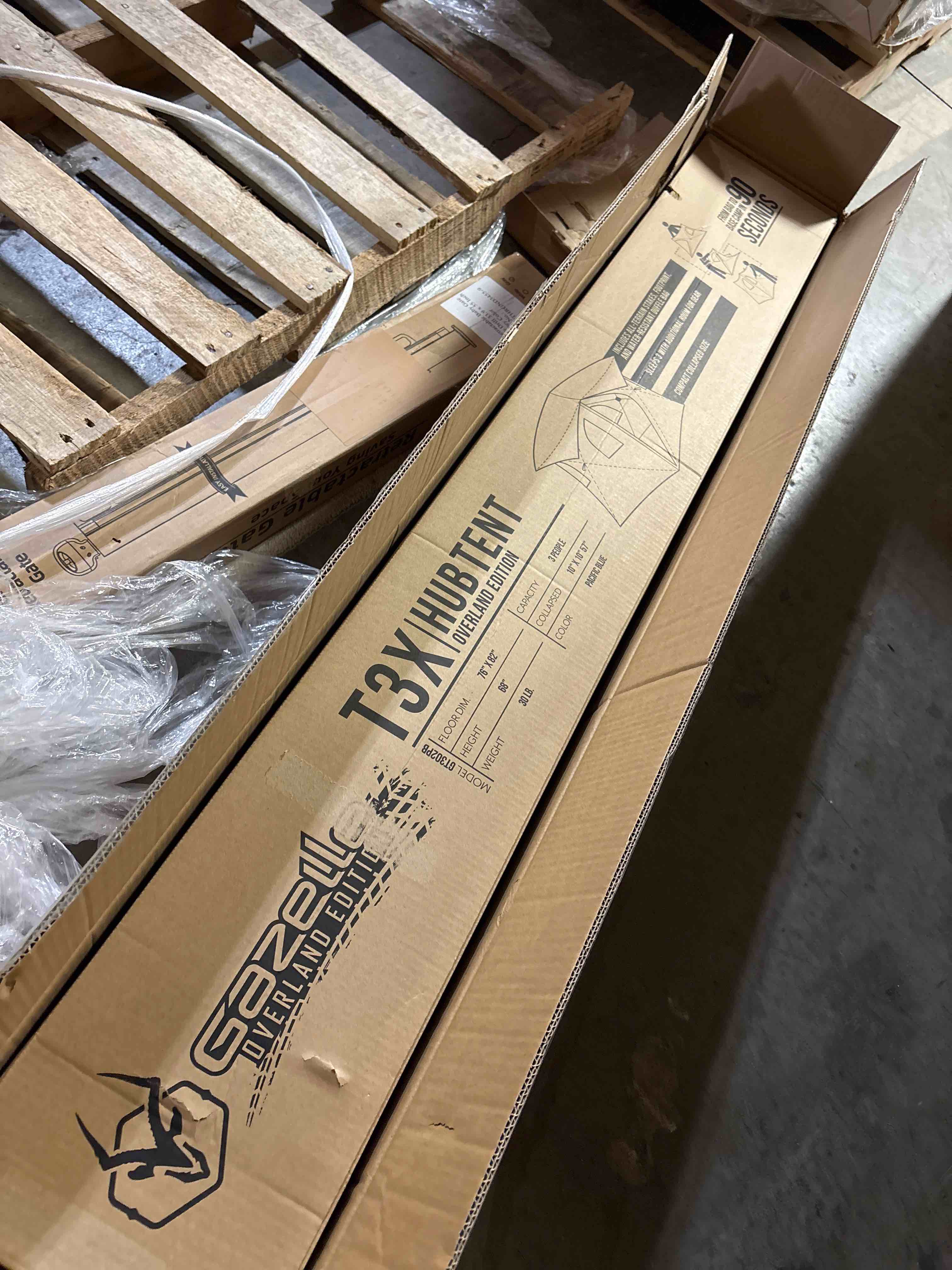Condition photo showing New/Like New for Gazelle Tents™, T3X Hub Tent Overland Edition, Easy 90 Second Set-Up, Waterproof, UV Resistant, Removable Floor, Footprint, 3-Person, Pacific Blue, 68" x 76" x 82", GT302PB