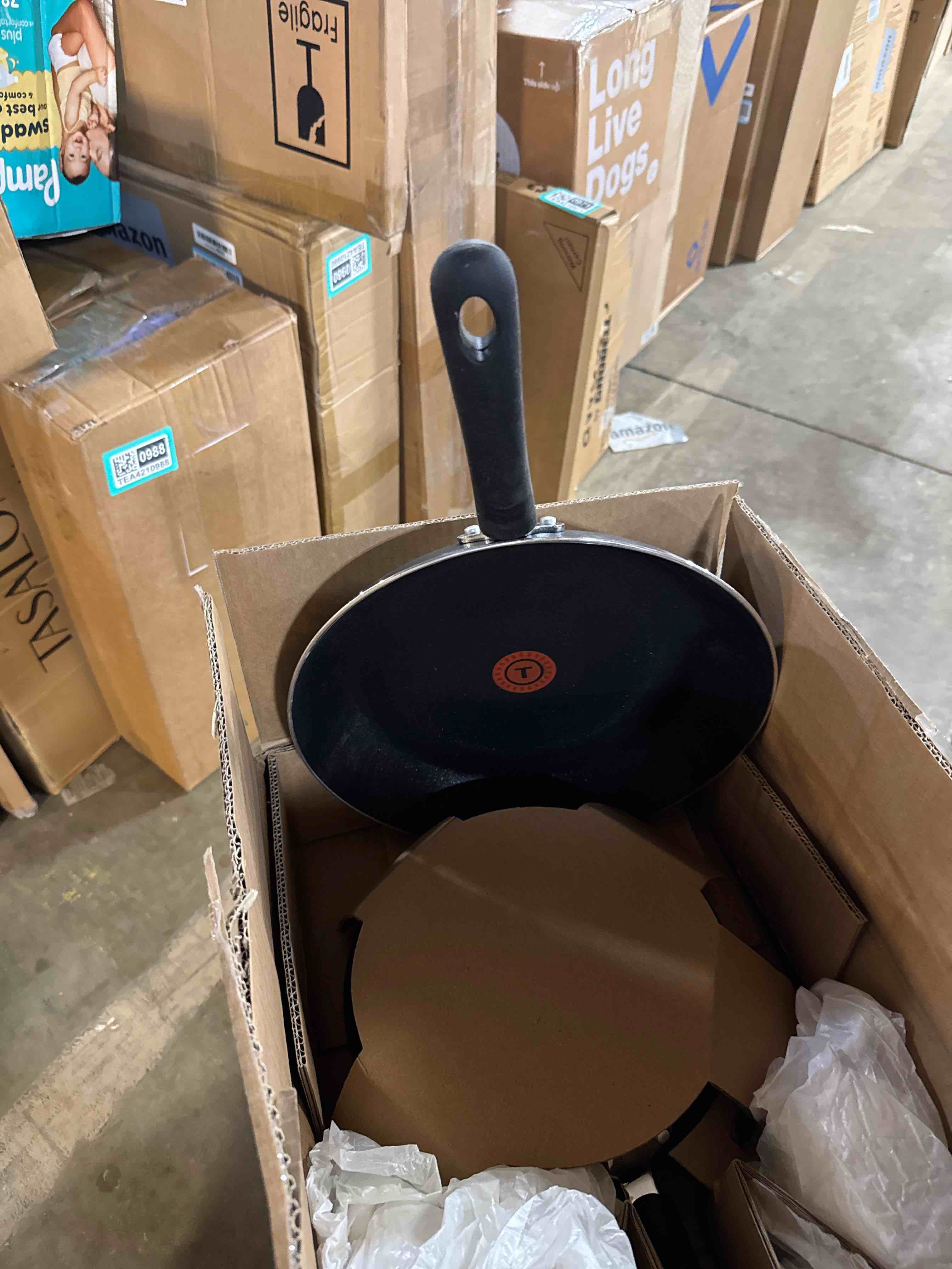 Condition photo showing Good Condition for T-fal Experience Non Stick Fry Pan Set 3 Piece, 8, 10.25, 12 Inch Induction Oven Broiler Safe 400F, Cookware, Kitchen Cooking Set, Pots and Pans, Skillets, Frying Pans, Dining, Dishwasher Safe, Black Induction Non-Stick 3-Piece Cookware Set ( Slightly Used)