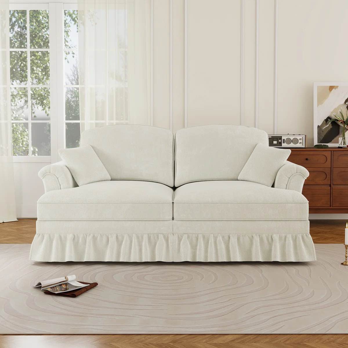 Mid Century Oversized Large Two Seater Sofa, BOX 1 OF 2 ONLY, PILLOWS AND ARMREST ONLY*