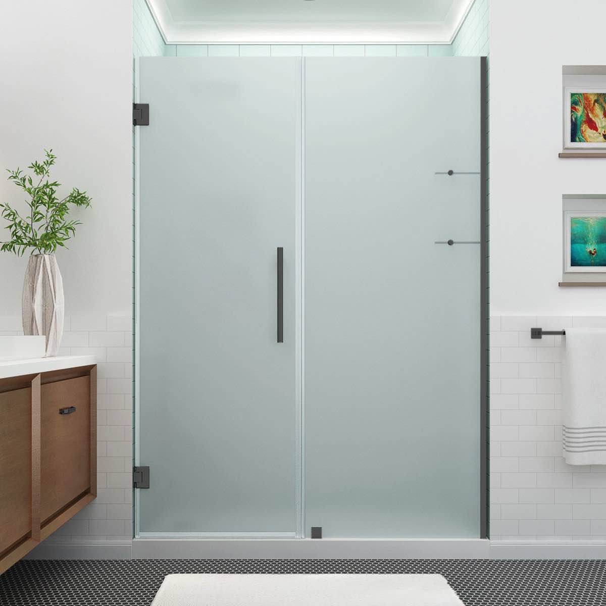 Condition photo showing New/Like New for Belmore GS 60" x 72" Hinged Frameless Shower Door SDR960F-MB-6022-10