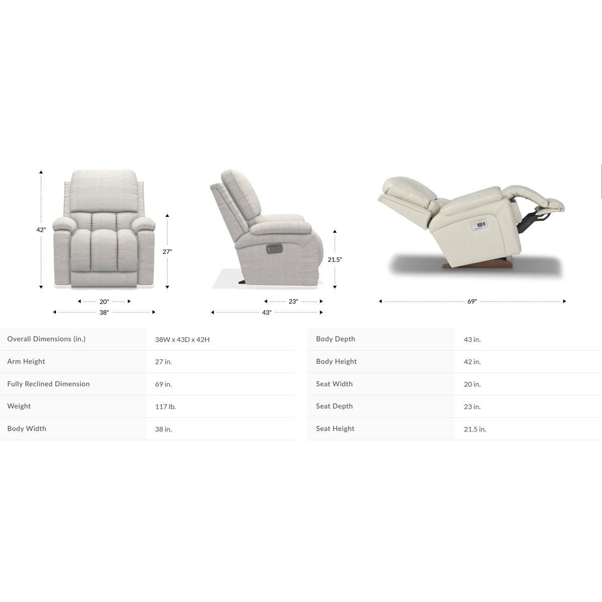 Condition photo showing Good Condition for Greyson Leather Match Power Rocking Recliner with Power Headrest and Lumbar