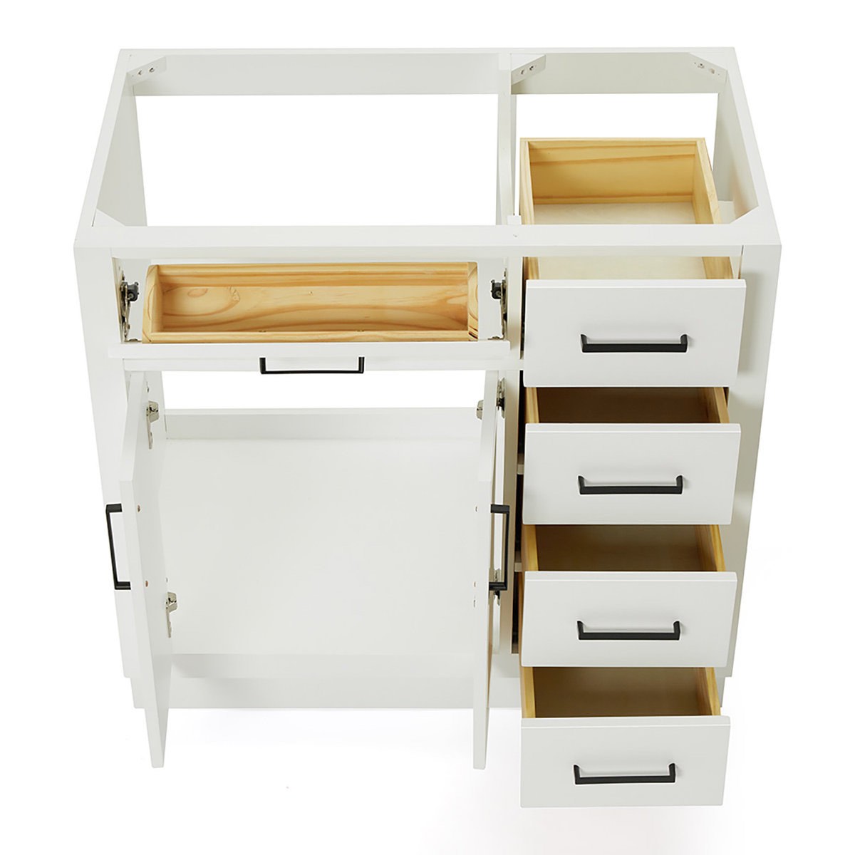 Condition photo showing New/Like New for Osoria 36'' Solid Wood Single Bathroom Vanity Base Only, Left Offset Base Cabinet without Top