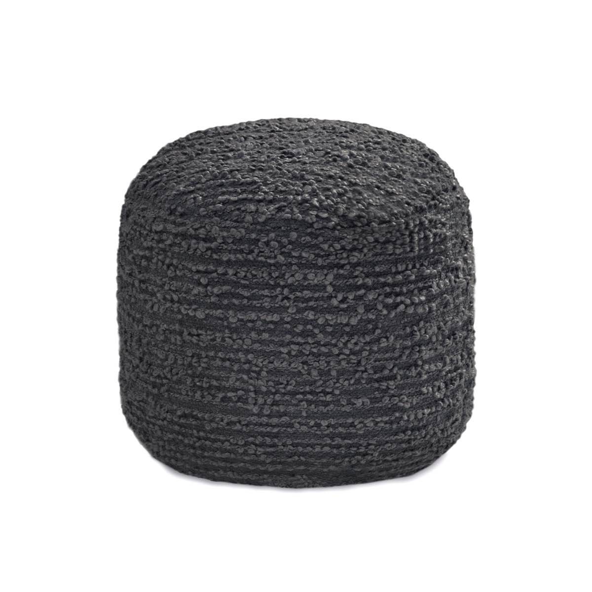 Condition photo showing Good Condition for Sfera 17" Charcoal Upholstered Pouf Ottoman