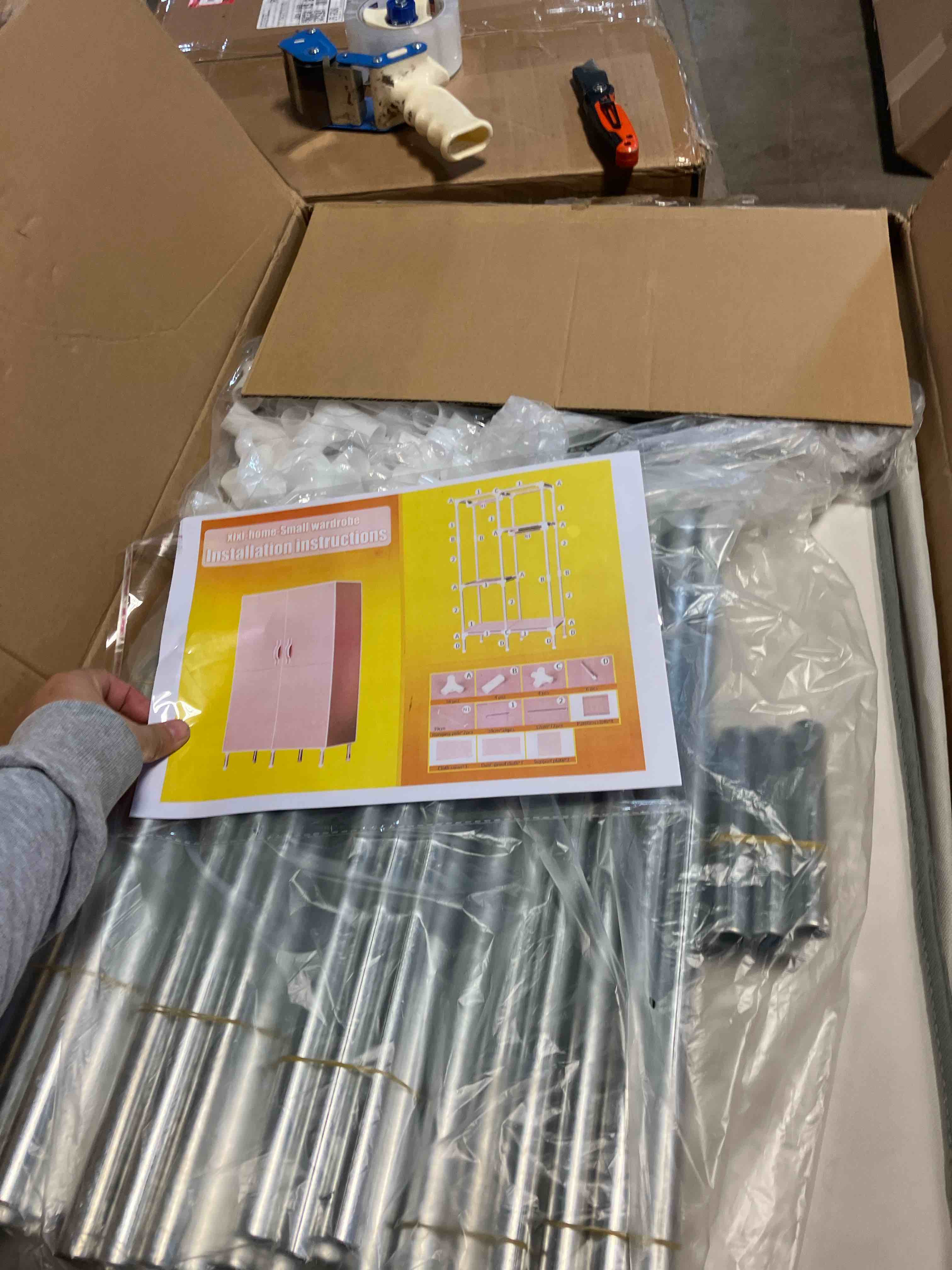 Condition photo showing New/Like New for Wardrobe Stackable Wardrobe Closet Open Door Non-Woven Fabric Wardrobe Partitioned Storage Freestanding Clothing Rack for Bedroom Closet