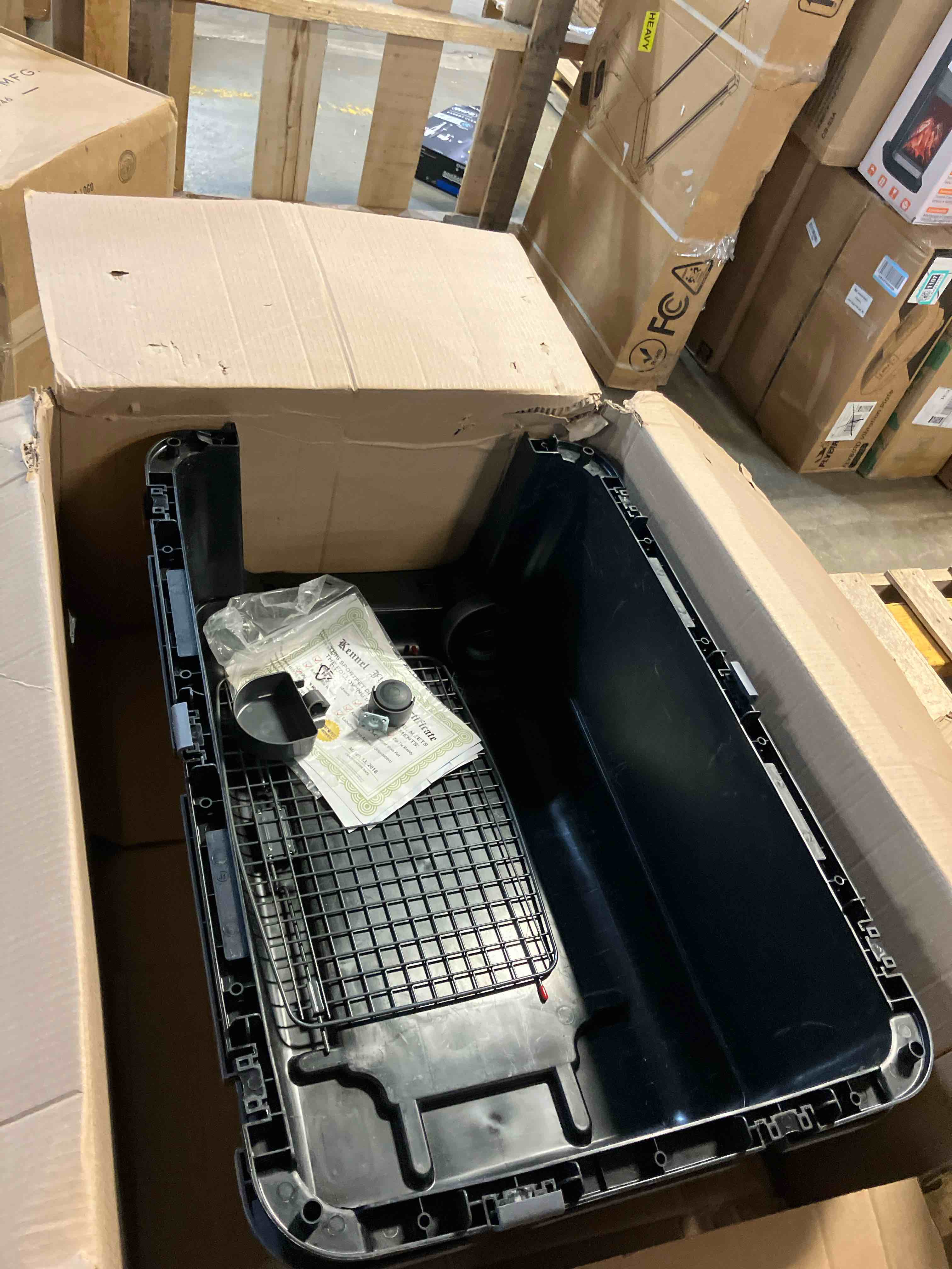 Condition photo showing Good Condition for SportPet Designs Plastic Airline Approved Kennels Wire Door Travel Dog Crate, X-Large