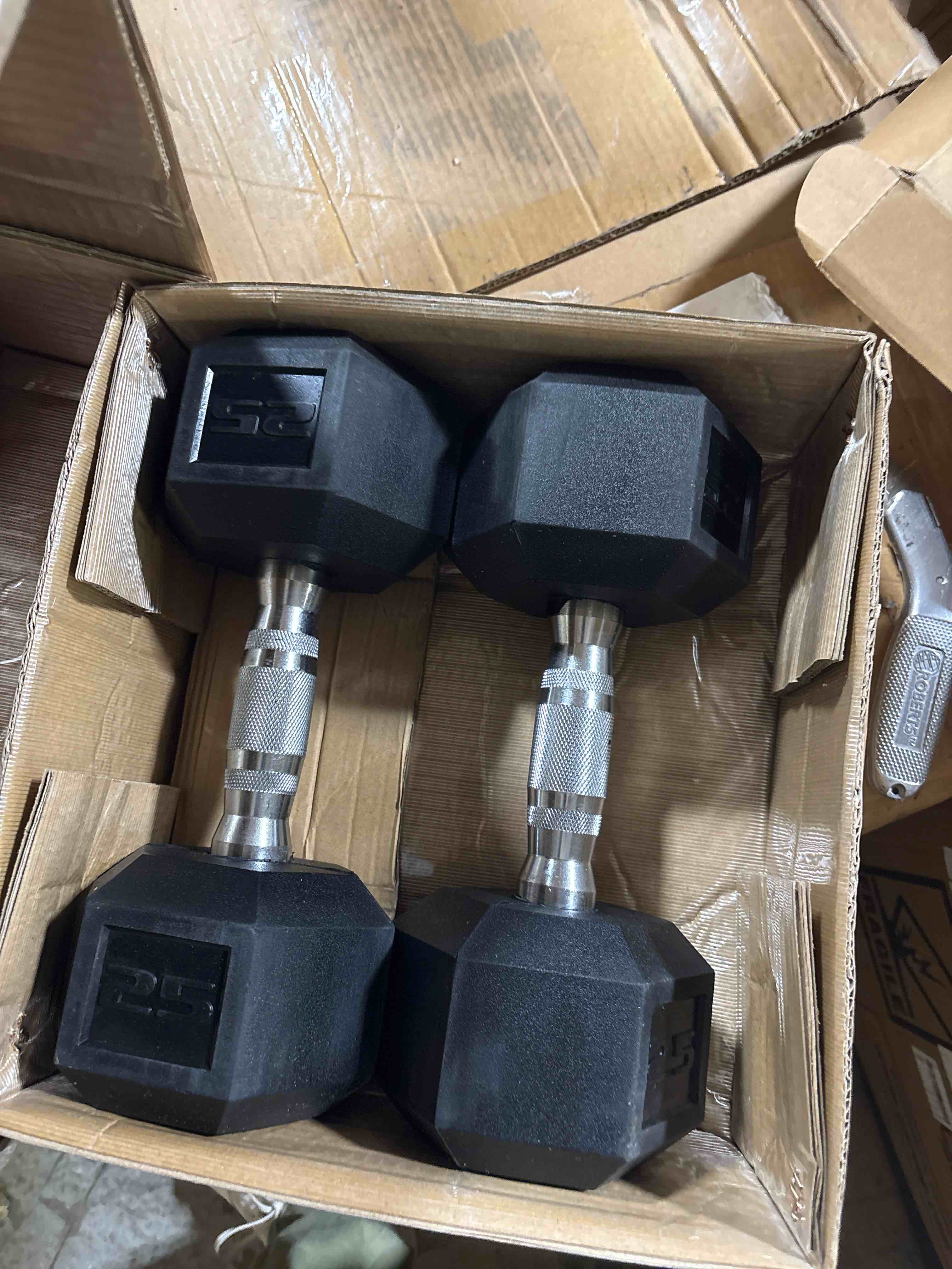 Condition photo showing New/Like New for CAP Barbell Coated Dumbbell Weight | Multiple Options Pairs & Sets Chrome Handle 50 lb - Set (25 lb x 2)