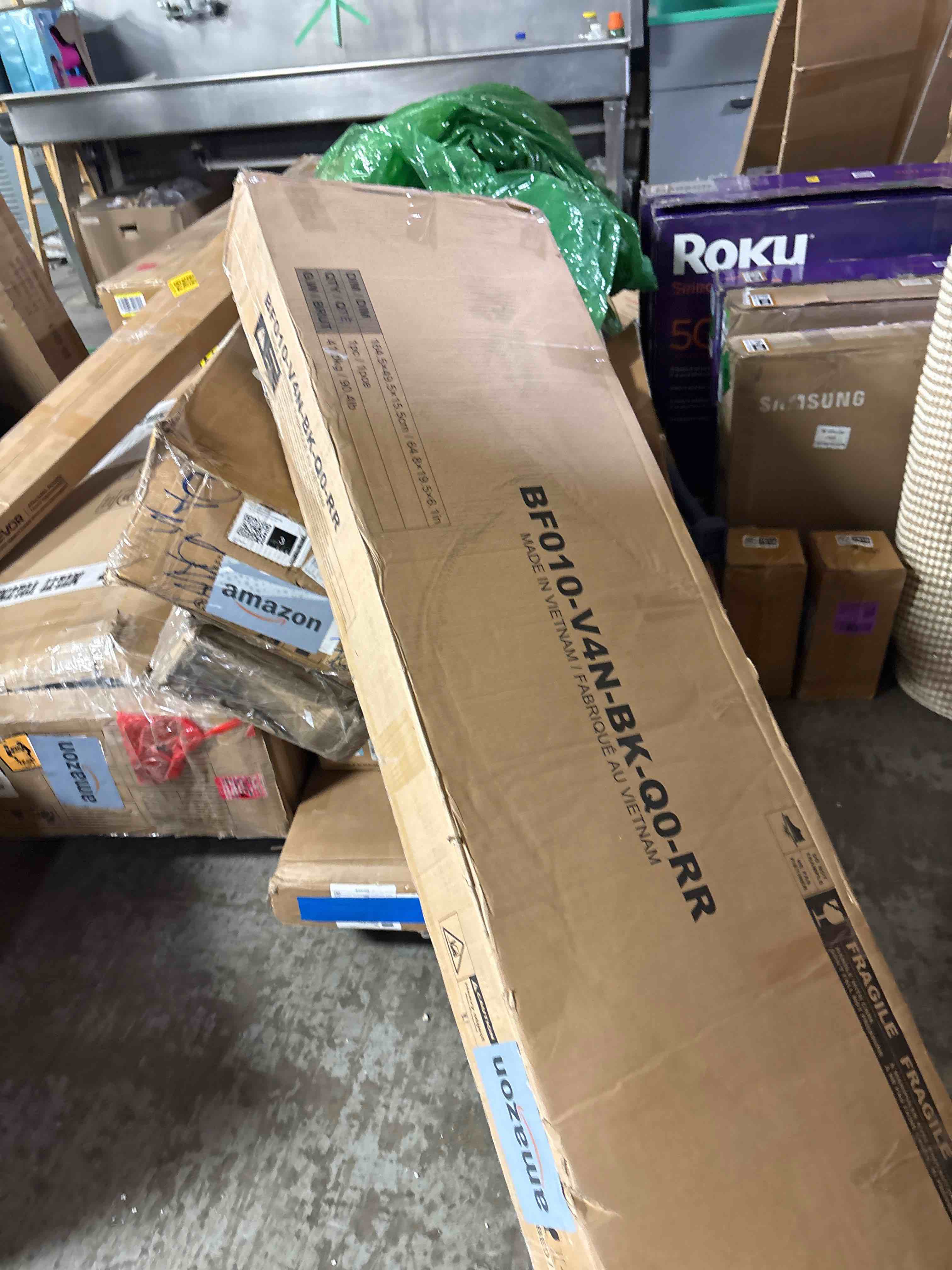 Condition photo showing Good Condition for Rolanstar Queen Bed Frame with Storage,4-Drawer Platform Bed with USB Charging Station,Built in LED Lights and Bookcase Headboard,No Box Spring Needed,Easy Assembly,Noise-Free,Black Black Queen