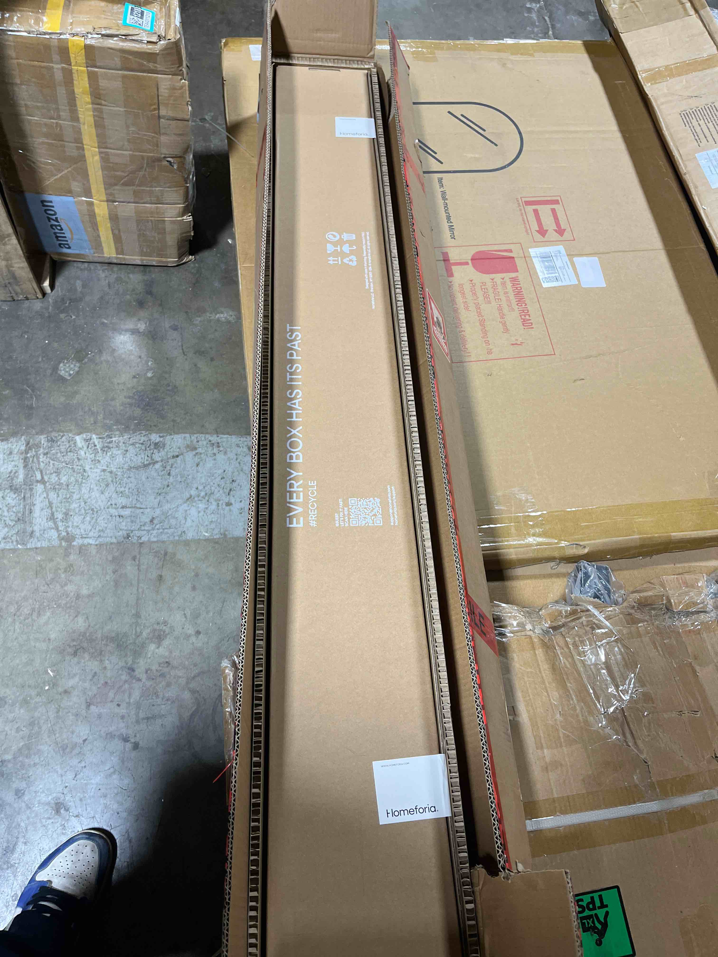 Condition photo showing New/Like New for Homeforia Floating White Shelf 60 inches, High End Solid Real Wood 60inch Long Floating Shelves for Wall Mounted, White Wooden 60in Floating Shelves, Heavy Duty Bracket, 60 X 6.5 X 1.75 inch, Set of 2