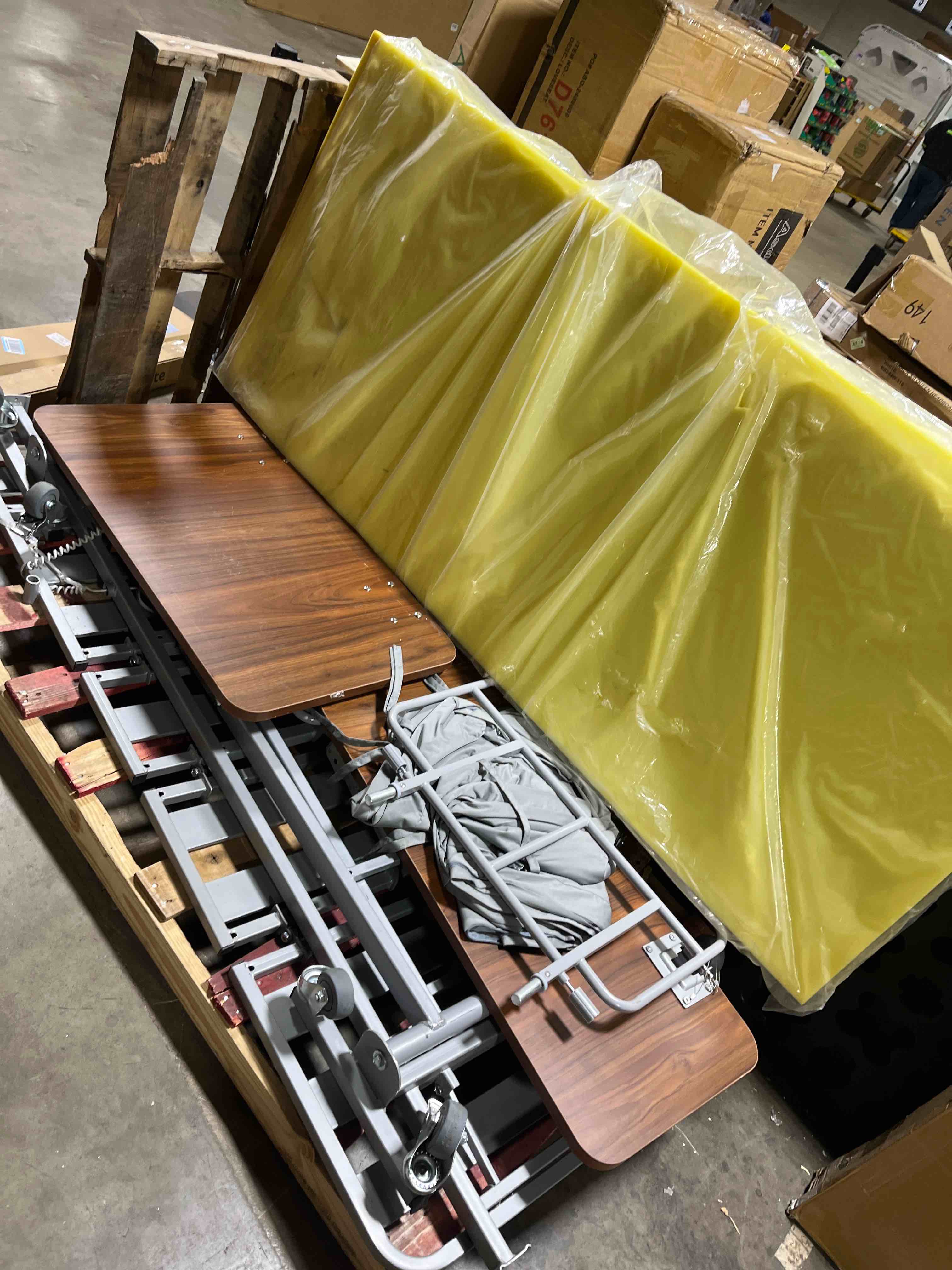 Condition photo showing Good Condition for Real Relax Premium 3 Function Full Electric Hospital Bed (with Mattress), Ultra Low Electric Medical Bed with 6" Foam Mattress, Adjustable Height 7.2”-27.7”, with Locking Casters, 530LBS Loading