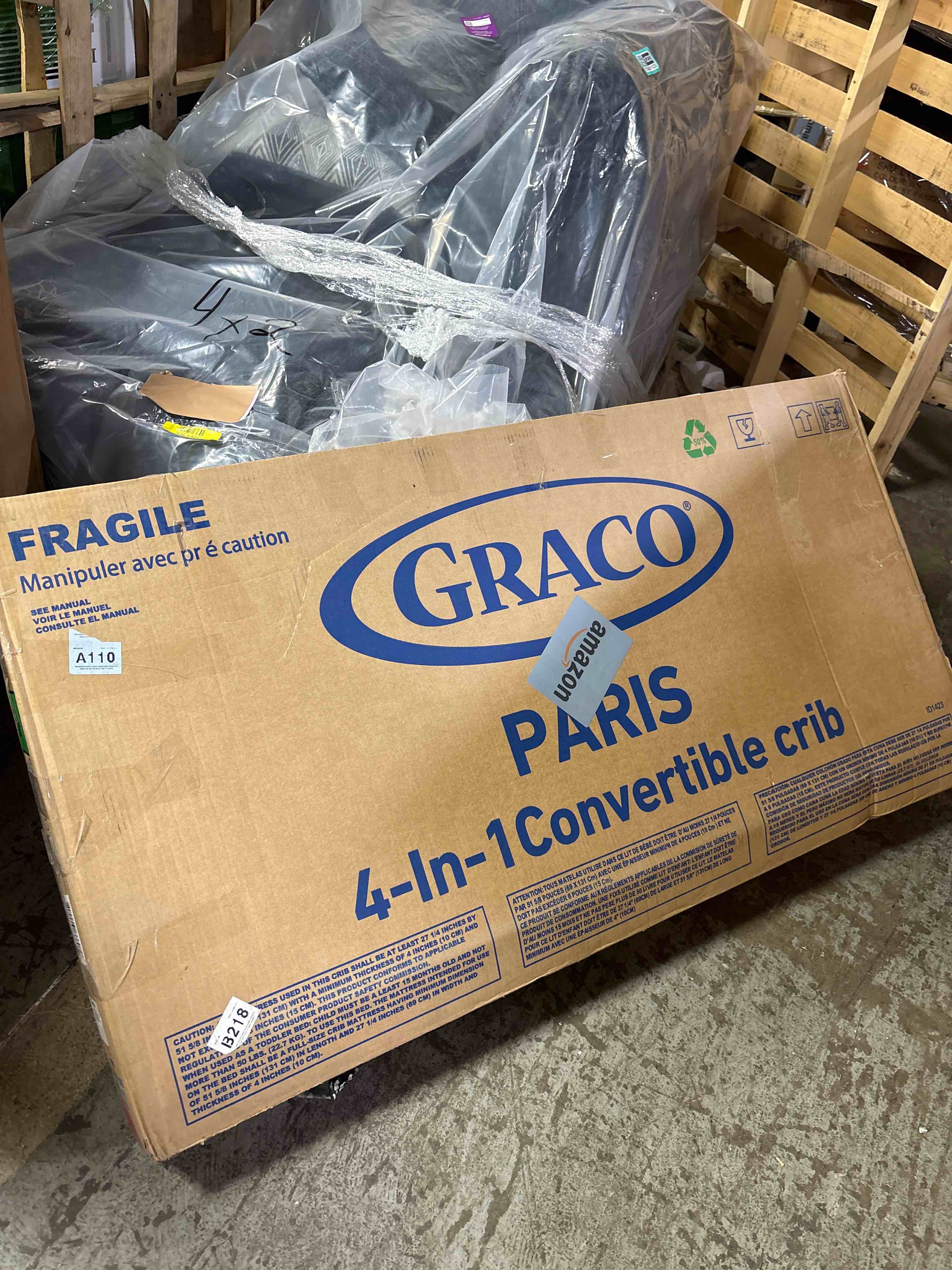 Condition photo showing Good Condition for Graco Paris 4-in-1 Convertible Crib - White