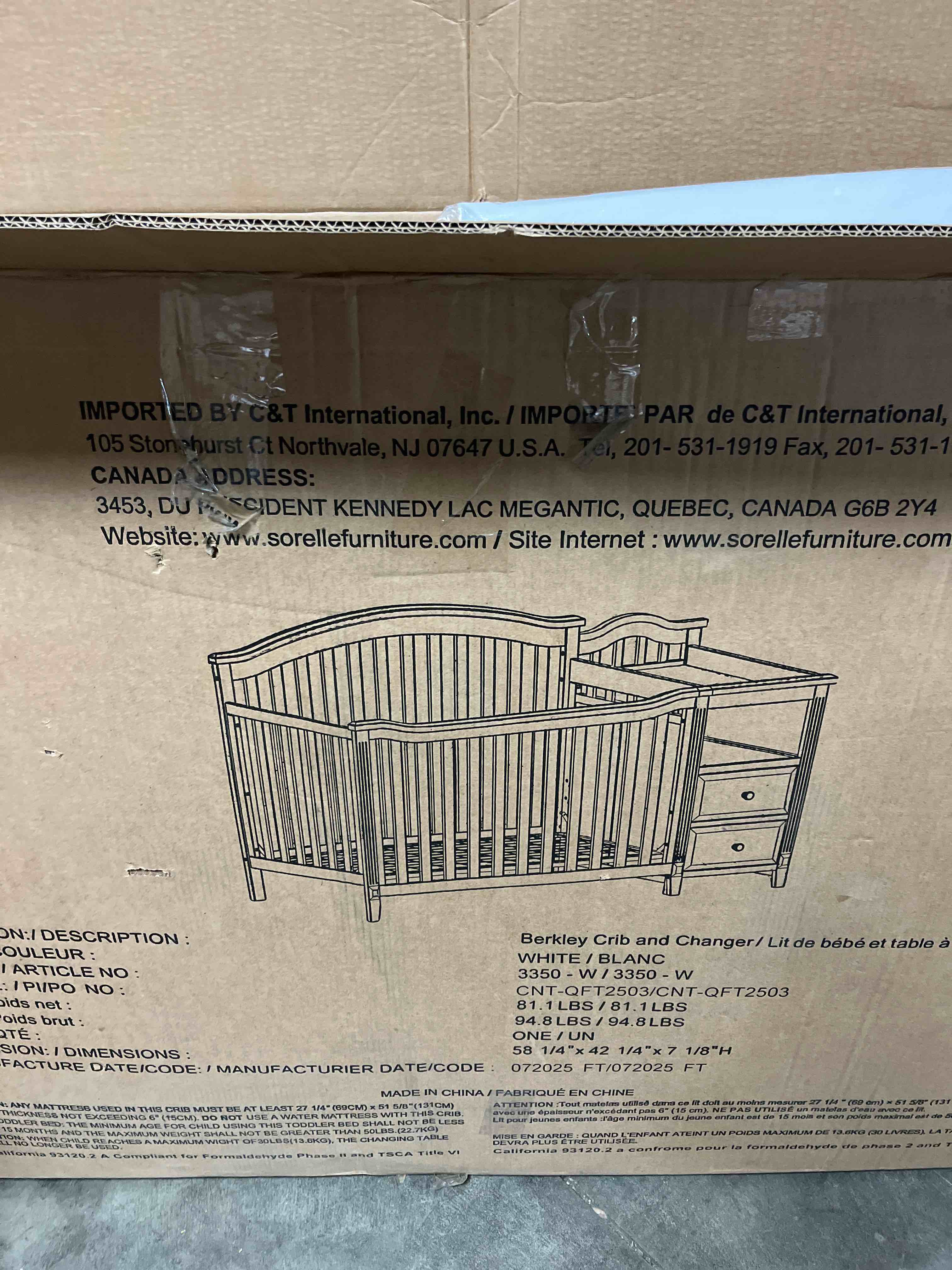 Condition photo showing Good Condition for Sorelle Berkley 4 in 1 Crib and Changer, White