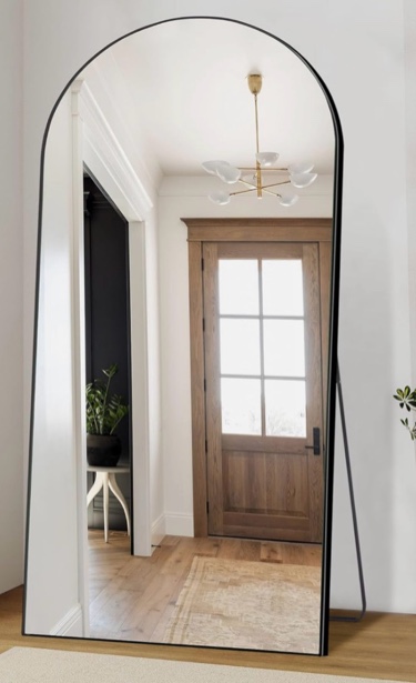 71x32 Inch Arch Full Length Mirror - Modern Standing Floor Mirror in Black Frame