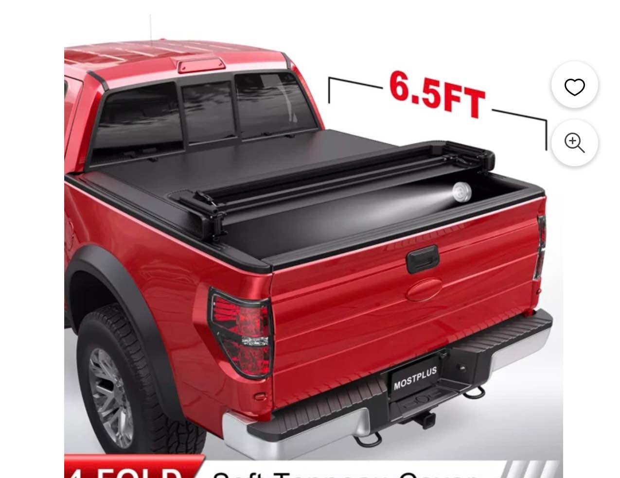 MOSTPLUS 4 Fold 6.5FT Bed Soft Truck Tonneau Cover for 2015-2026 Ford F150 Waterproof