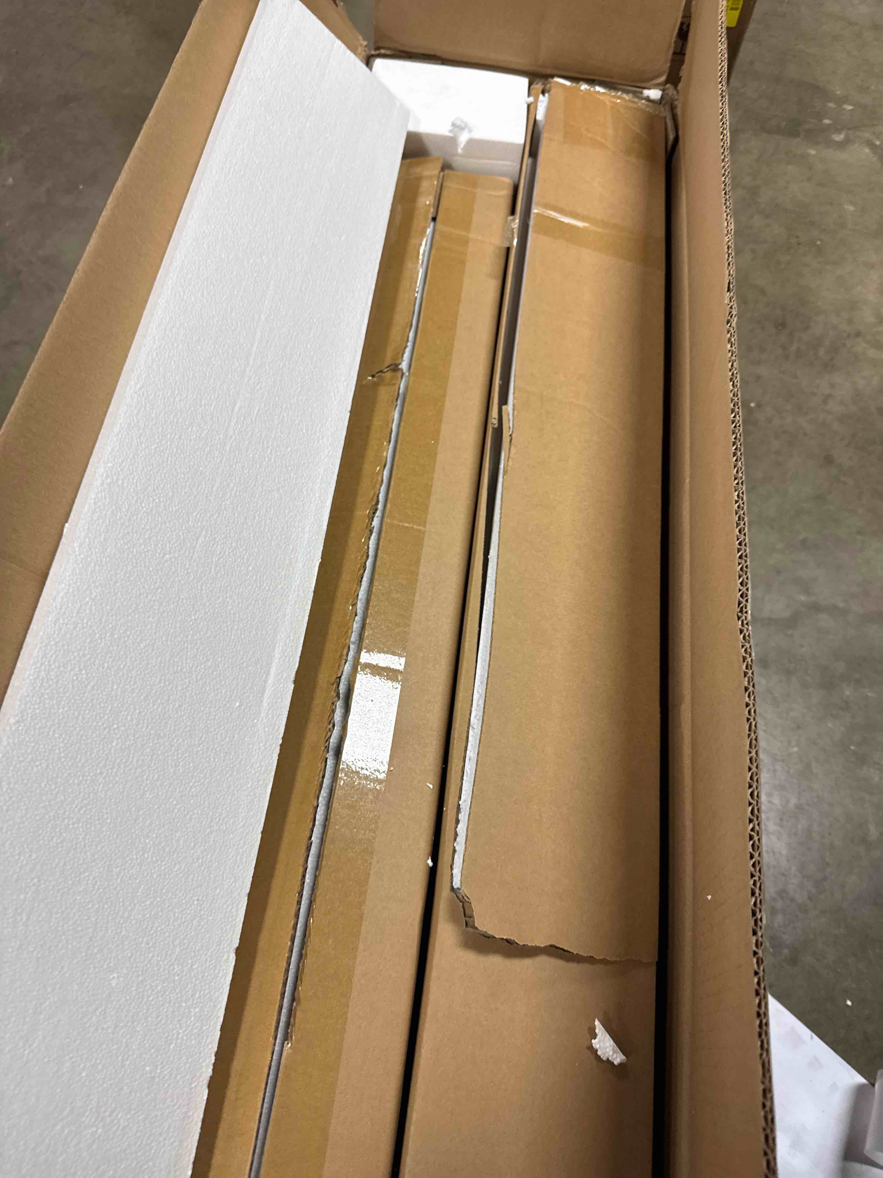Condition photo showing Good Condition for fireplace tv stand up to 80" tvs, 70'' modern entertainment center with 36" electric fireplace & led lights, farmhouse media console with storage cabinet & drawer for living room, gray ( incomplete box b only this box contains fireplace insert)