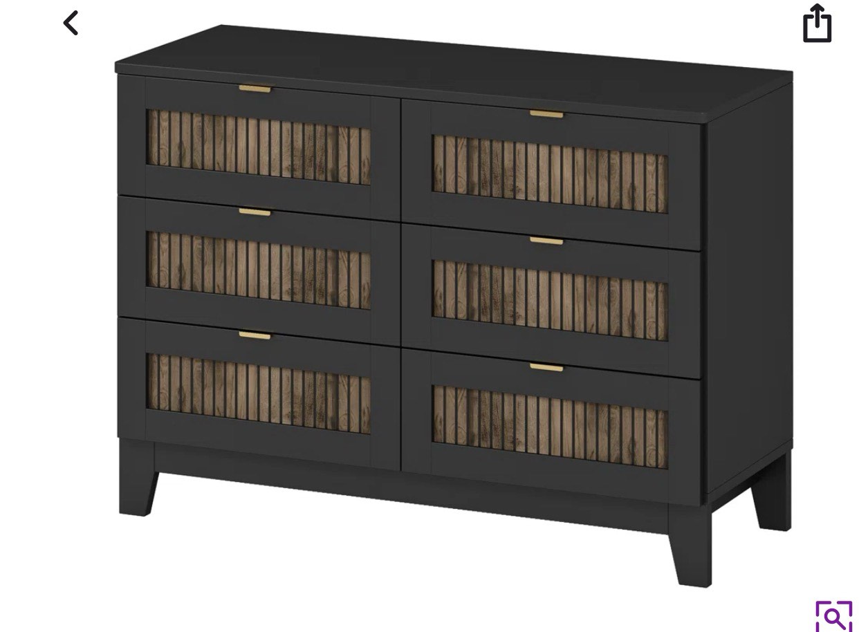 3 drawer dresser black 