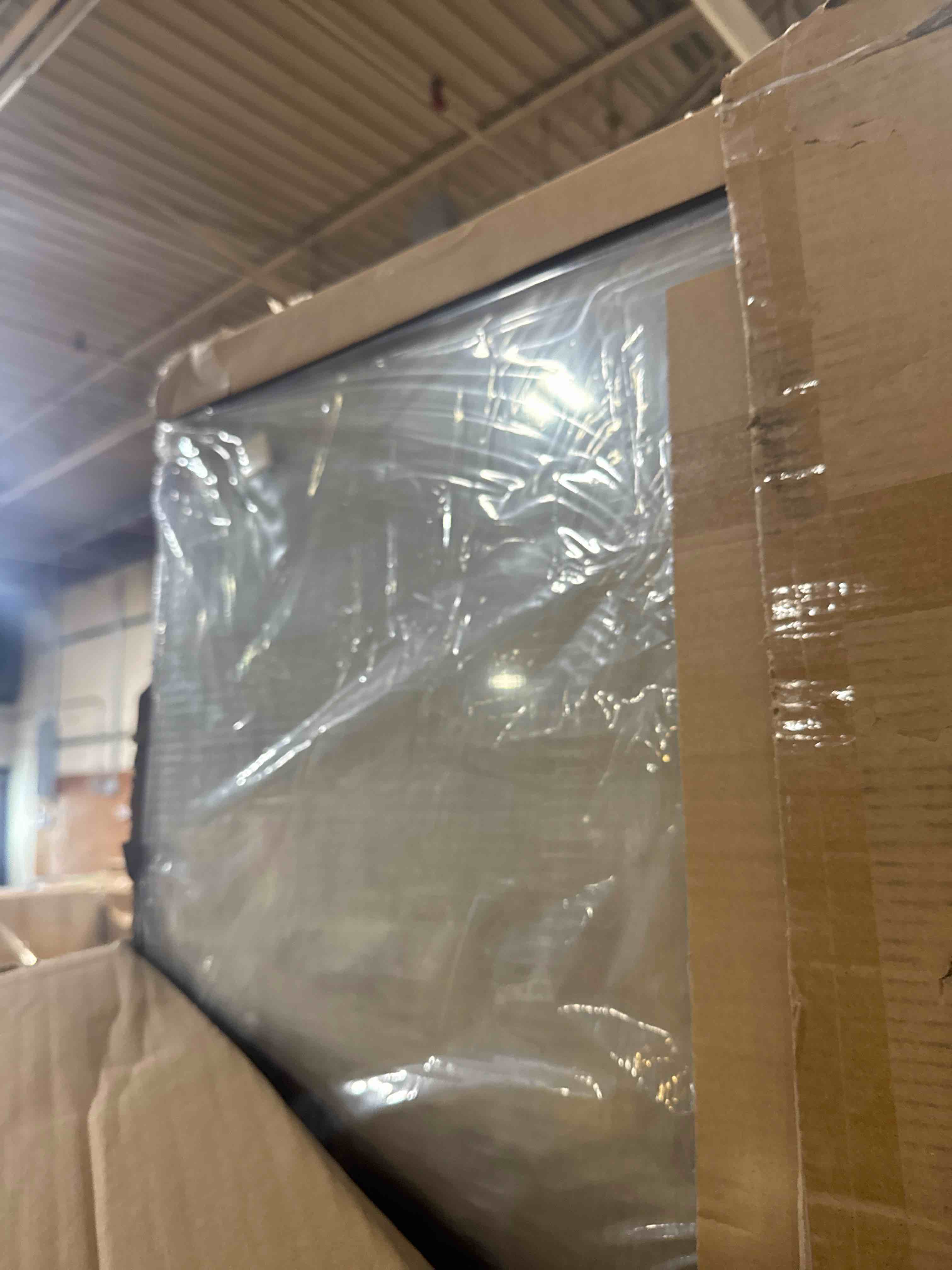 Condition photo showing Good Condition for 61-66" w x 79" h frameless double sliding shower door tp-gd09-bm-6679 ( no hardware, one pane only)