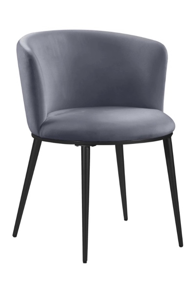 Meridian Furniture Skylar Grey/Matte Black Velvet Dining Chair