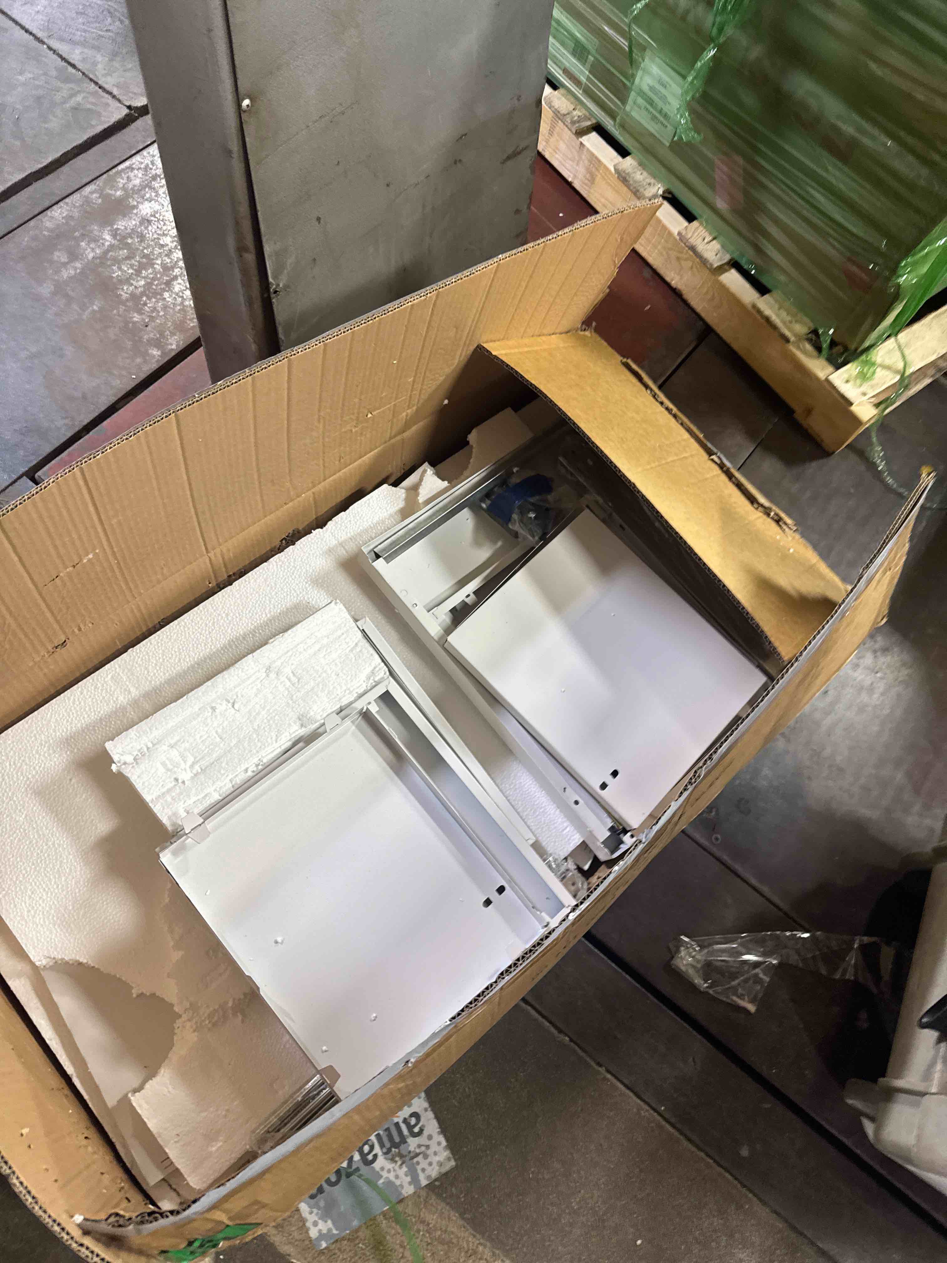 Condition photo showing Good Condition for garvee 4-drawer file cabinet with lock, heavy duty vertical filing cabinets for home office, secure locking metal steel storage cabinet for letter/legal size file, assembly required, white