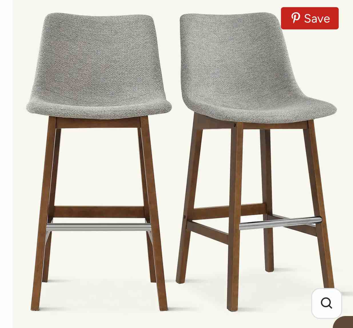 south 3.0" modern upholstered bar stool (set of 2)