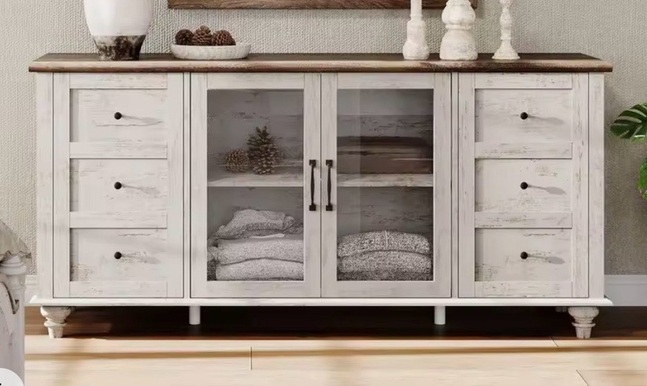 wampat sideboard buffet cabinets with glass door, kitchen storage cabinets, wood coffee bar tables, living room, white