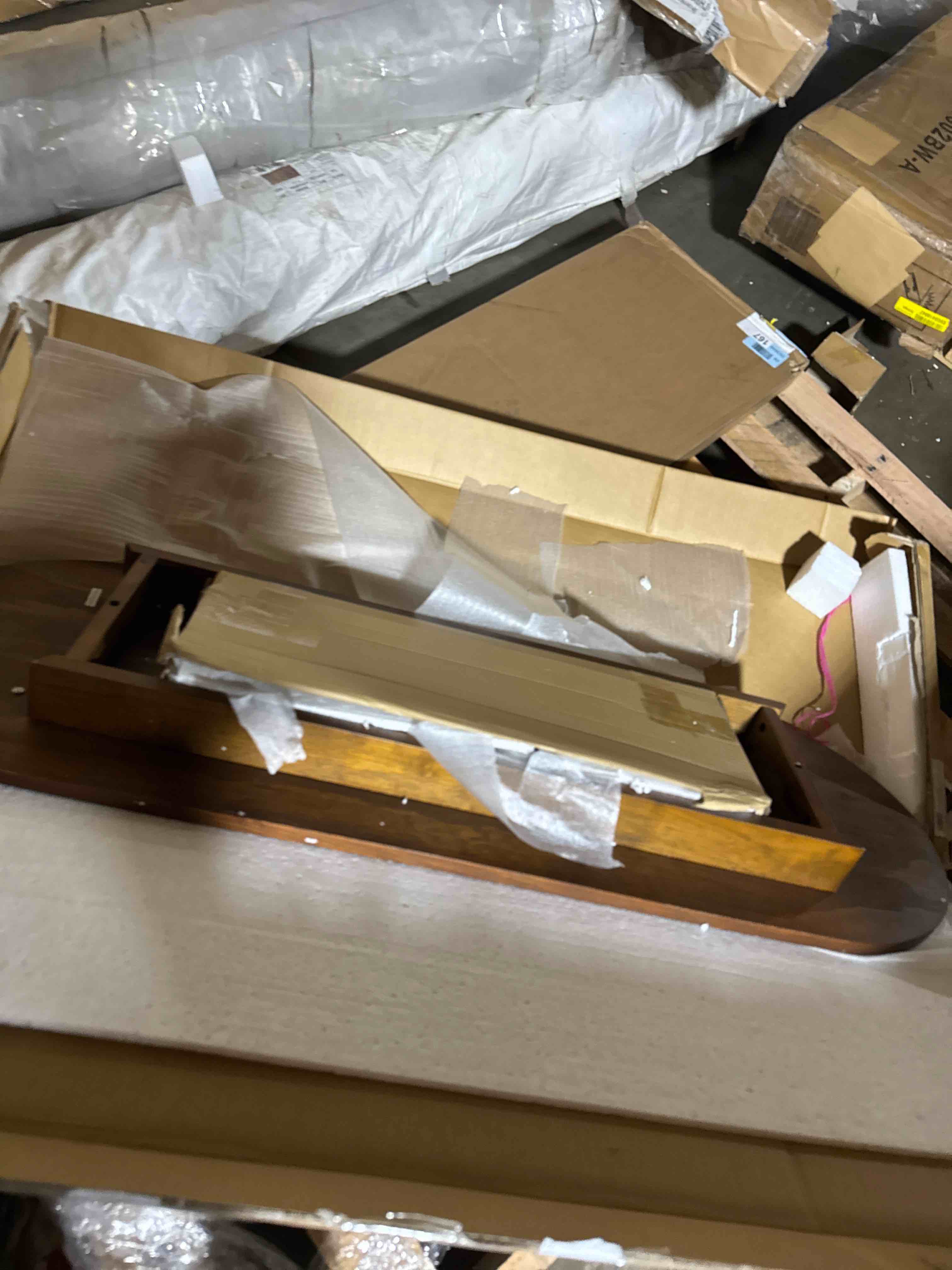 Condition photo showing New/Like New for wahson wooden dining bench, 47-inch long kitchen bench, mid century modern entryway bench for dining room, entryway, living room, hallway, easy to assemble (walnut)