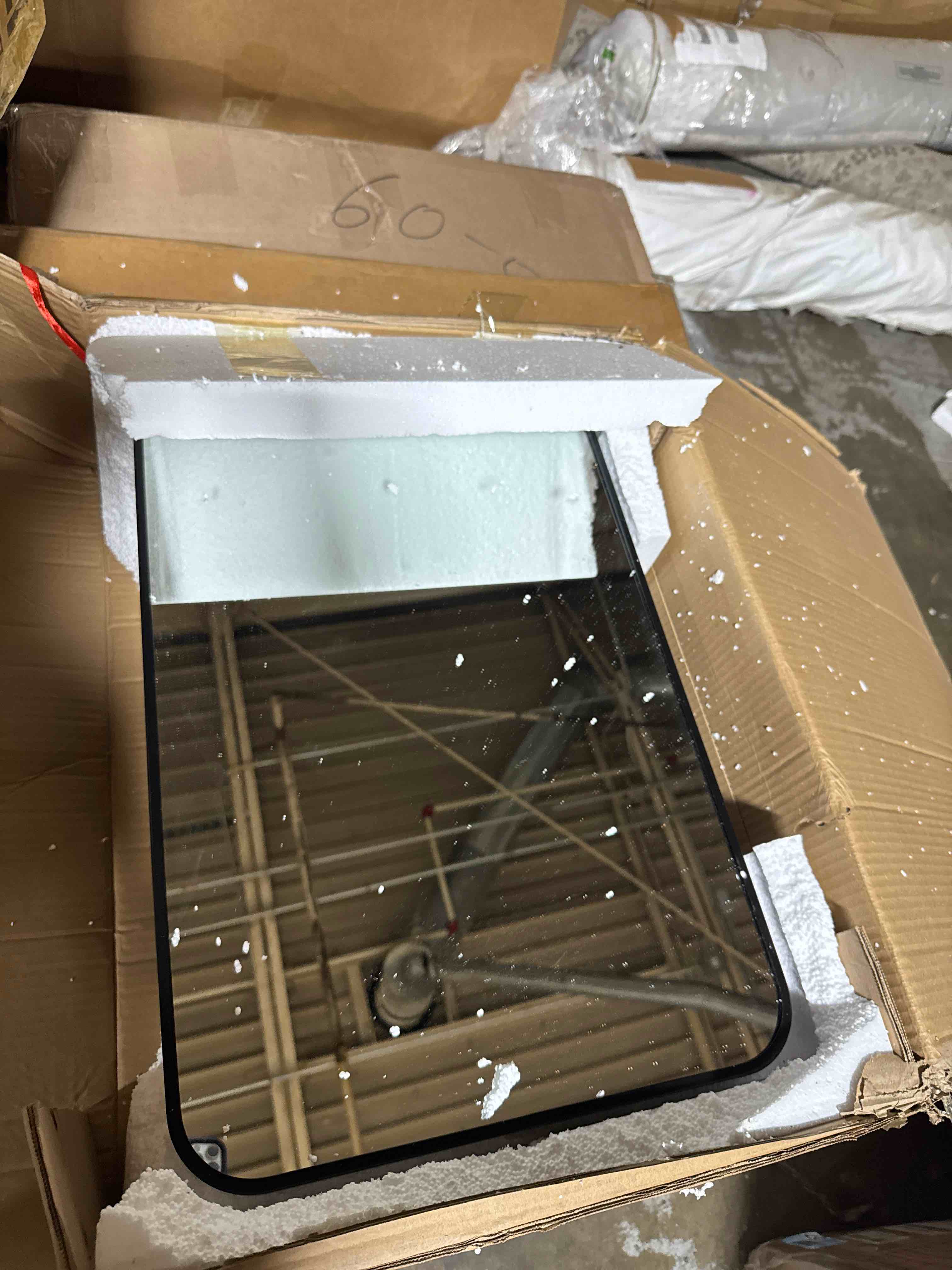 Condition photo showing New/Like New for 16x24 inch black mirror medicine cabinet metal framed recessed wall mounted bathroom medicine cabinet with mirror and storage 16 x 24 inch black